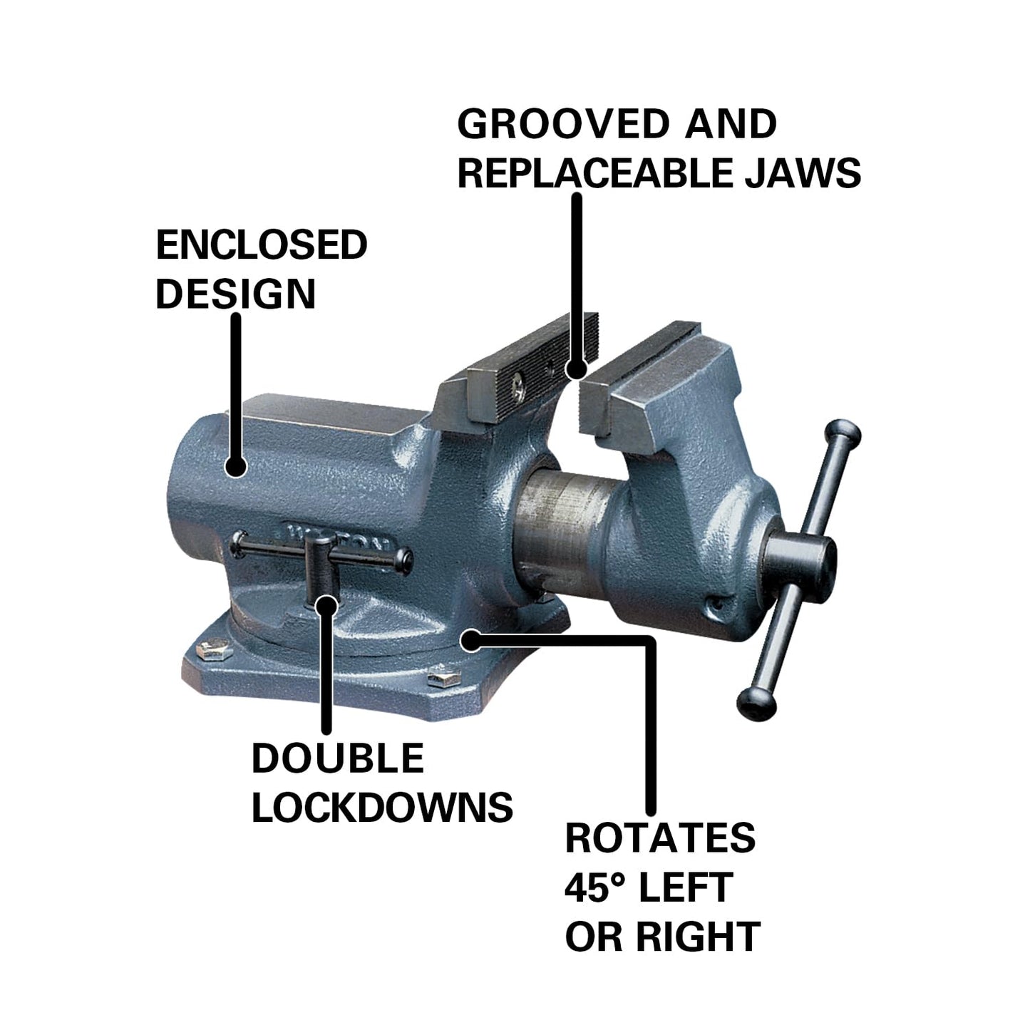 Wilton Super-Junior Bench Vise, 4" Jaw Width, 2-1/4" Jaw Opening, 2" Throat (Model SBV-100)