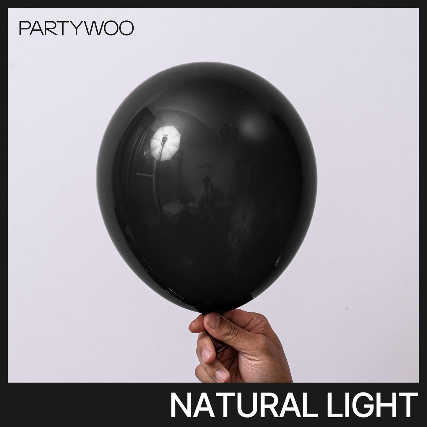 PartyWoo Black Balloon Arch Kit - 145 Pcs in 5-18 Inch Sizes for Baby Showers, Birthdays & Anniversaries