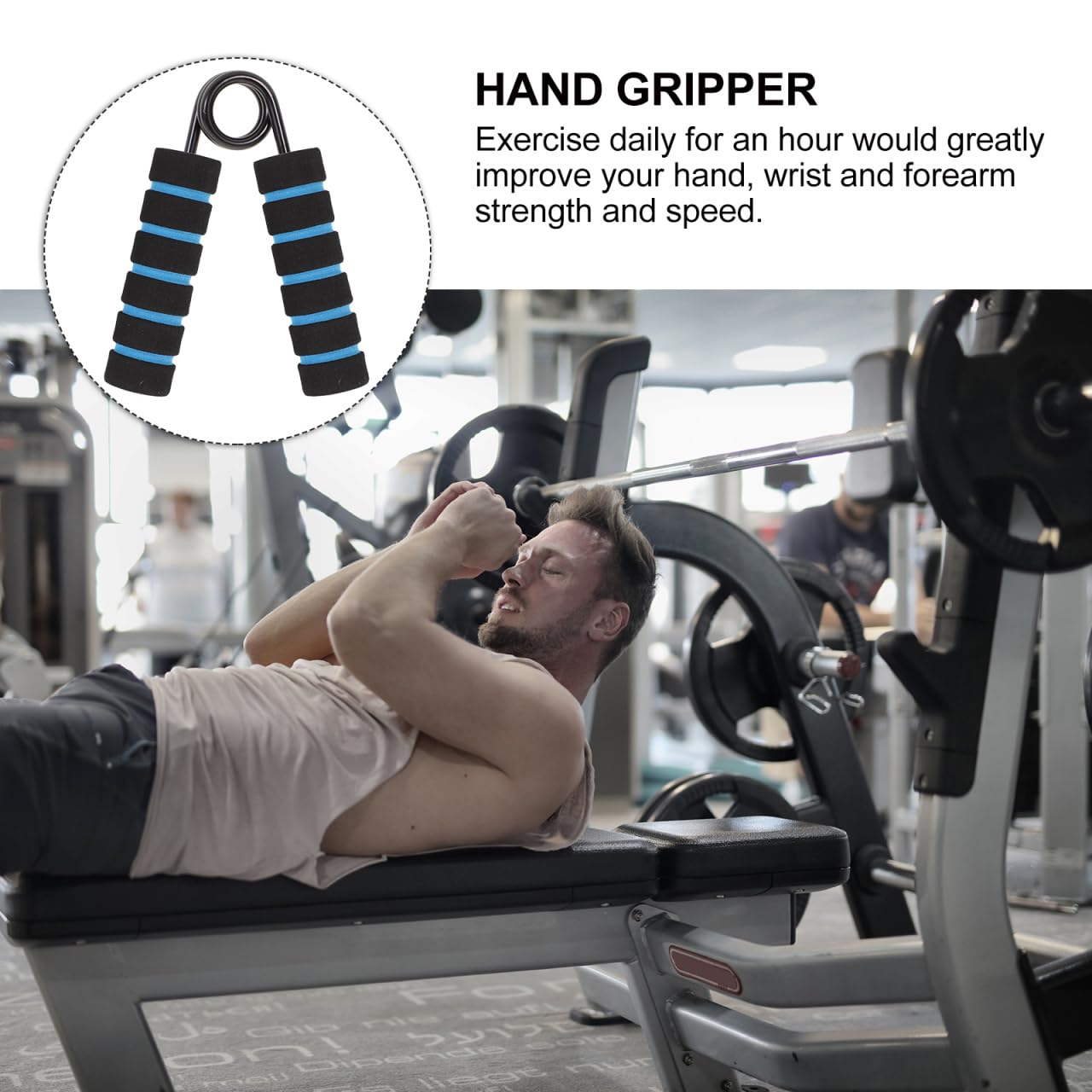 Toddmomy 50Lb Hand Grip Exerciser with Rod Cover Wrist Strengthener Compact Hand Gripper for Finger Forearm Training Home Gym Use