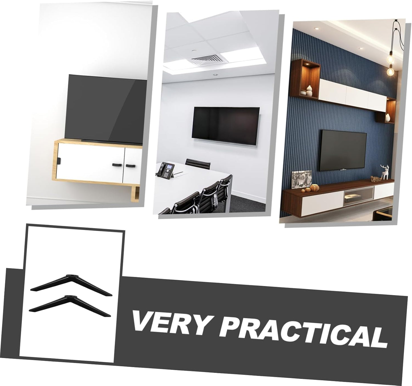Cabilock 1pair Tv Stand Legs Screws Tabletop Mount for LCD Led Televisions Secure Sleek Design for Easy Placement
