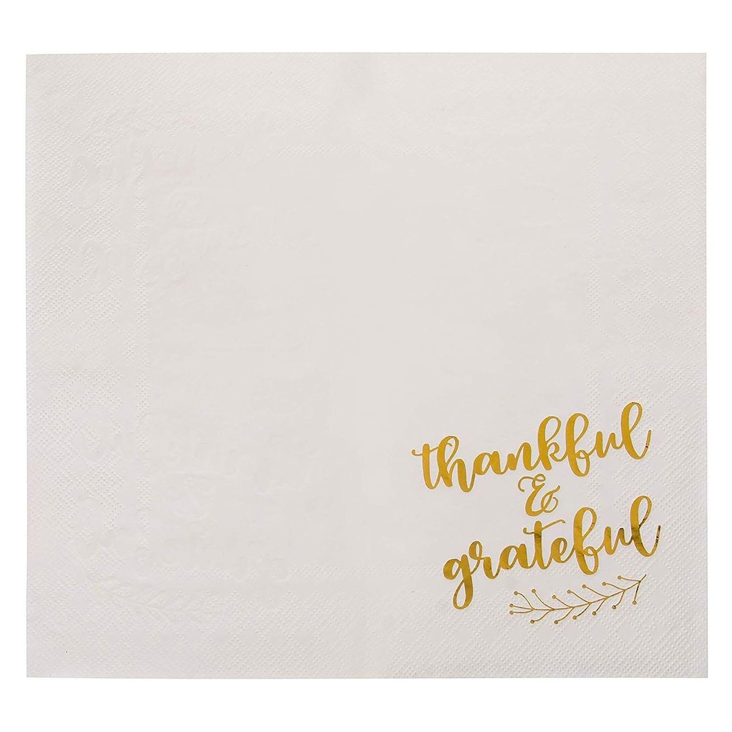 50 Pack Thanksgiving Cocktail Napkins Party Supplies Table Decorations, Thankful and Grateful (5 x 5 In)