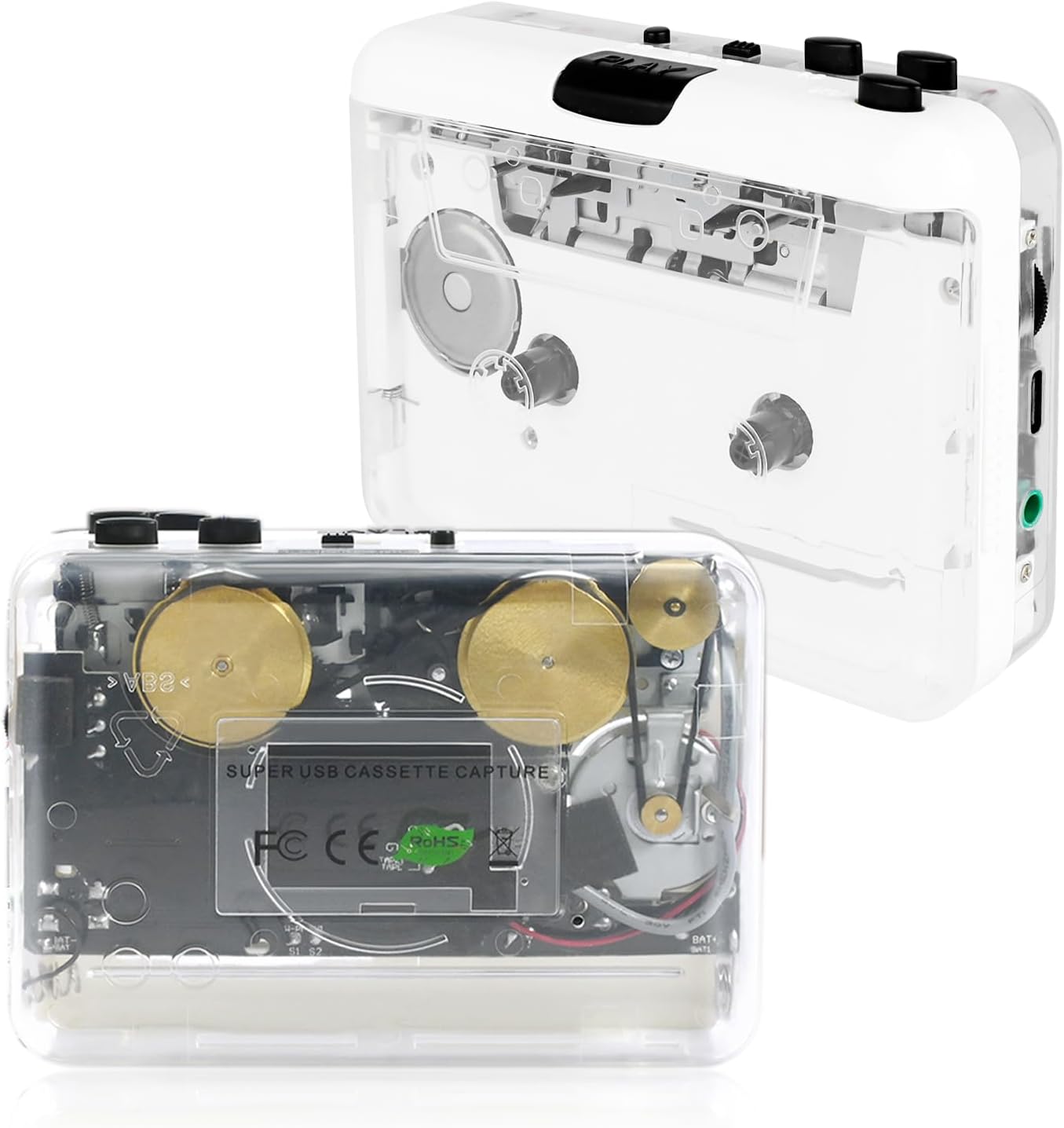 Cassette Cassette Player-Cassette MP3 Player- Clear StereoAuto Reverse Tape Tape to Converter with Tape Converter