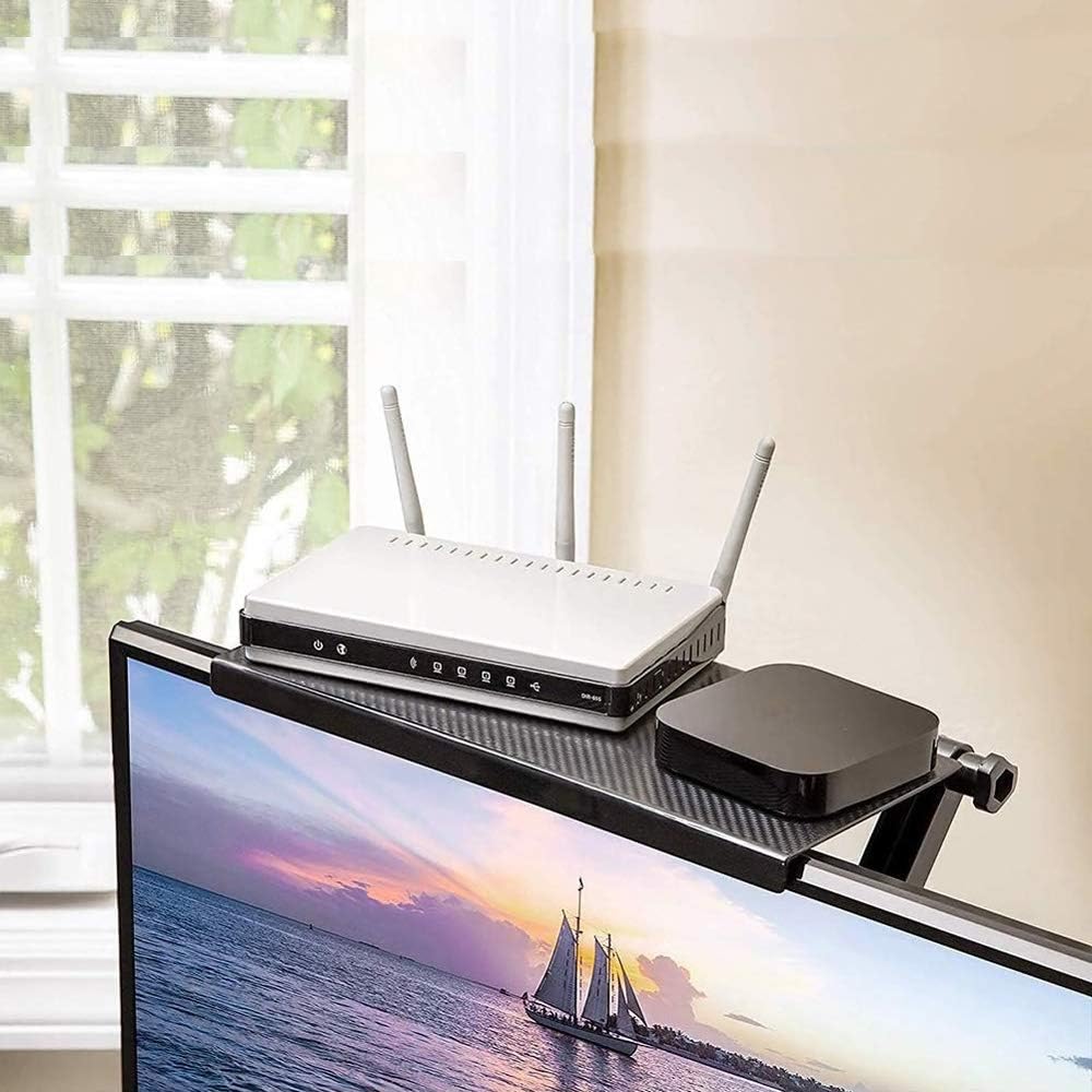 axGear Set-top Monitor TV Top Rack Accessory Box Holder Bracket Shelf for Storage