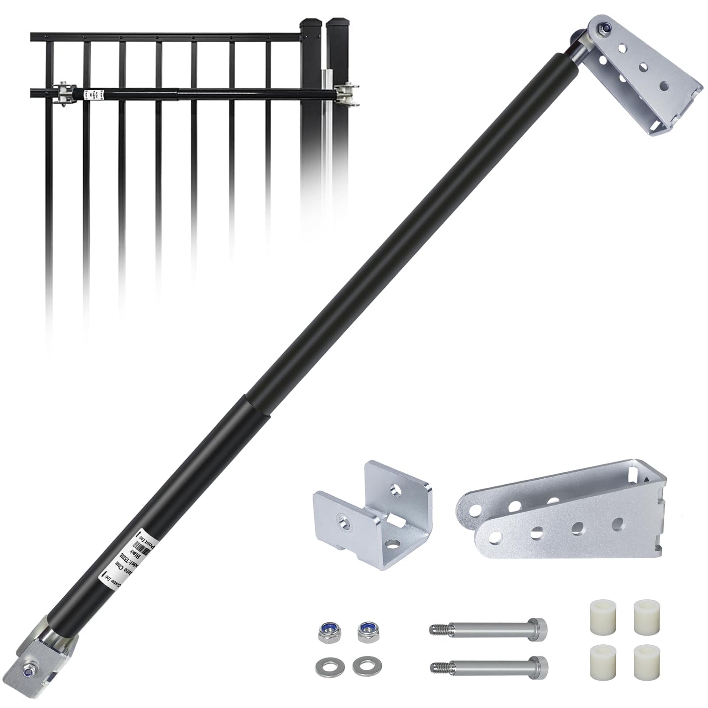 TB200 Hydraulic Gate Closer, 110° Maximum Opening Angle, Durable Automatic Gate Closer for 60–140 Lbs Vinyl, Steel, Wood and Chain Link Fence Gates