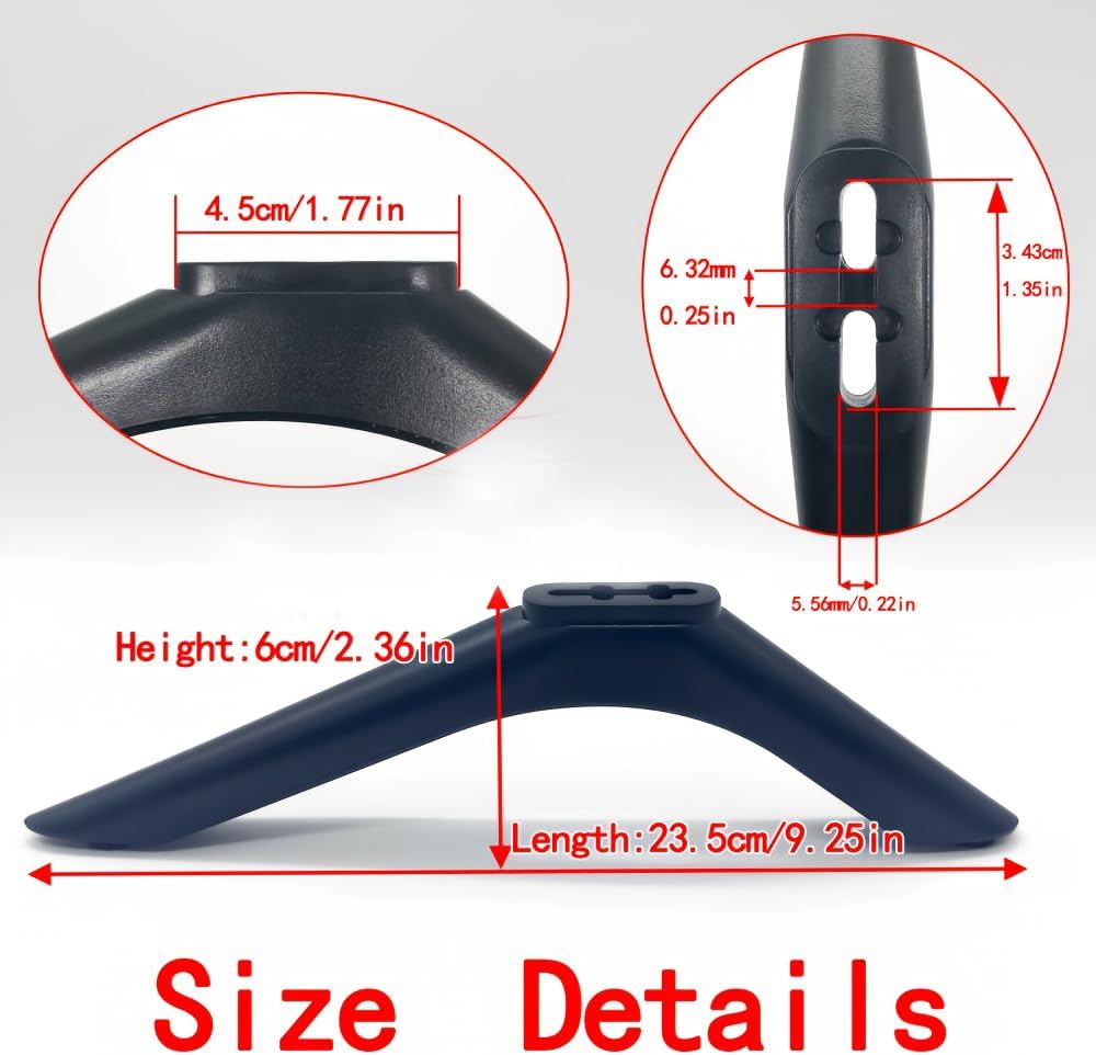 Dranvosk 41.99-56.43Inch Set,No Universal TV Stand Legs Replacement Base for Smart TVs, Black Desktop TV Feet