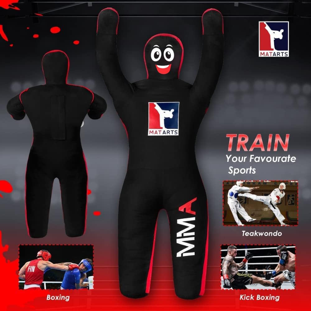 MatArts MMA Grappling Punching Dummy for Kids Combat Sports BJJ jiu Jitsu Judo Karate Taekwondo Wrestling Buddies Tackling and Boxing Dummies (47" / 4 Feet) - UNFILLED