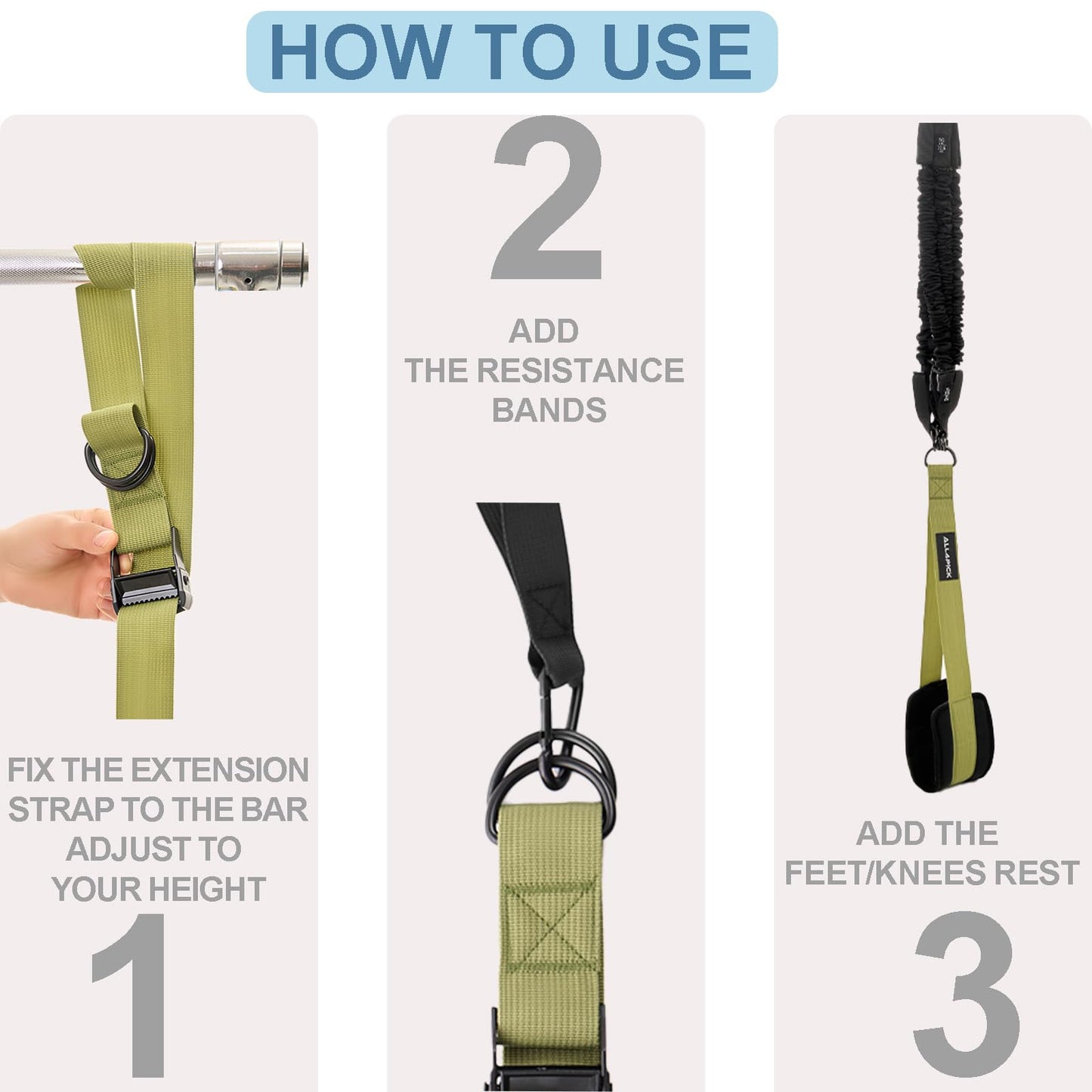 Pull Up Assistance Bands, Adjustable Heavy Duty Assisted Bands for Pull Ups Green