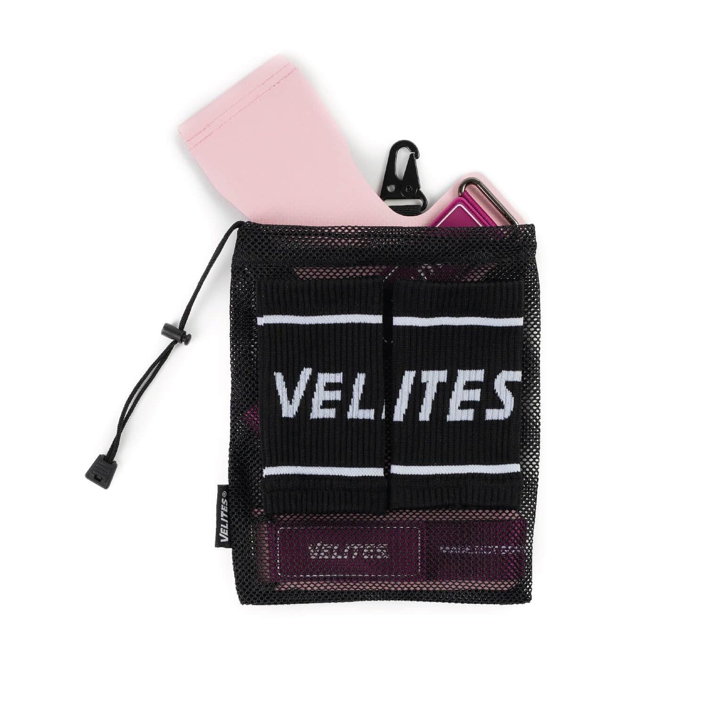 Velites - Official Crossfit® Games Quad Ultra Grips - Size L Color Pink - No Chalk and Smooth Bars - Wristbands and Carry Bag Included - Pull-ups, Muscle-ups and Toes to bar