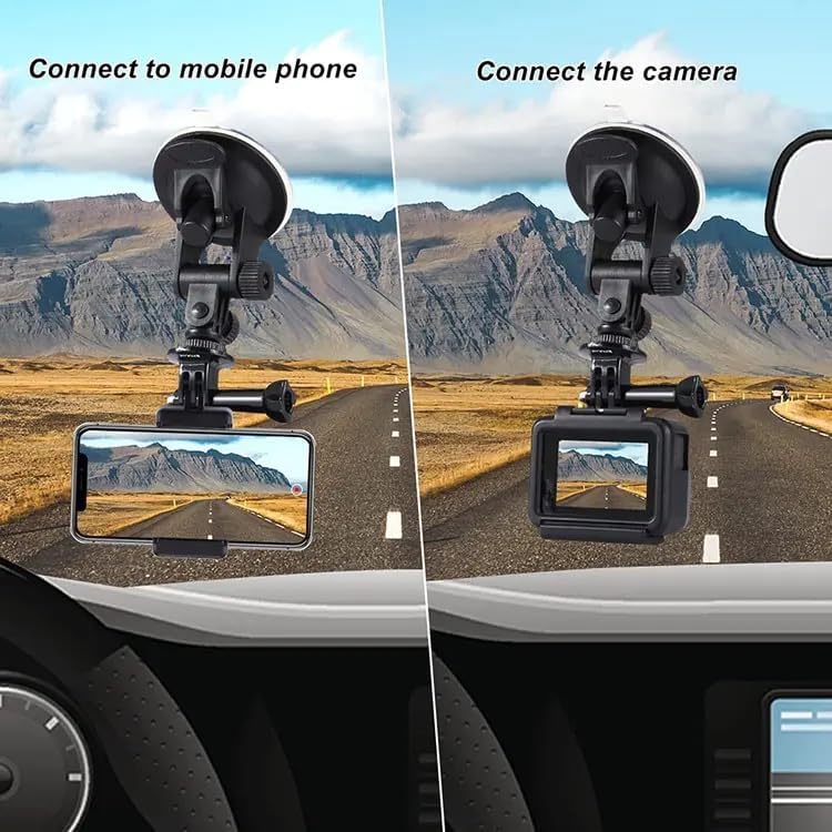 Reflex Camera 360 13-5, 360 Glass Windshield Suction Cup Mount, Secure, Adjustable Suction Mount for Action Cameras