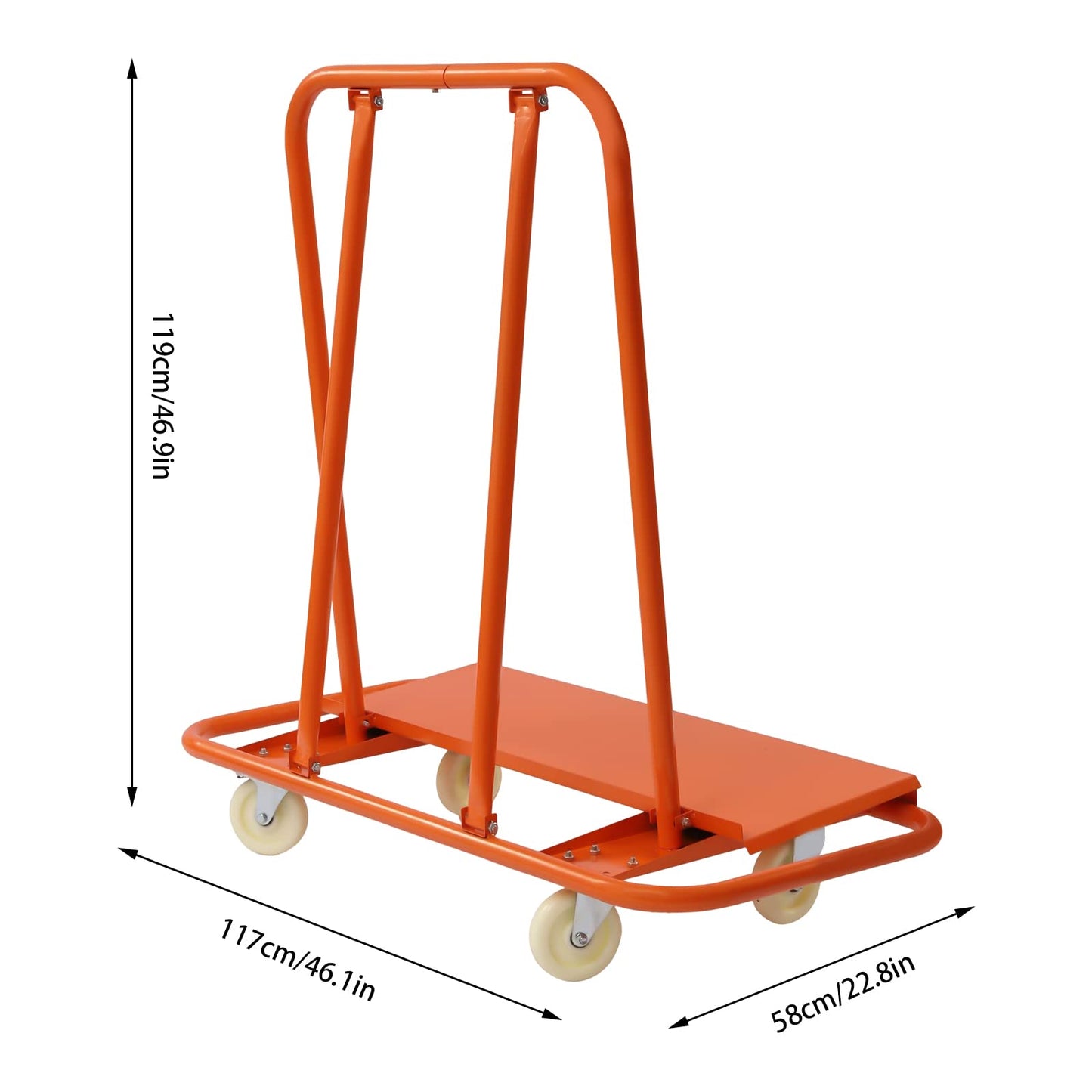 TFCFL Drywall Cart Dolly 3000Lbs Weight Capacity Heavy Duty Drywall Sheet Cart & Panel Dolly with 4 Swivel Wheels, Panel Dolly Handling Plywood Sheetrock Glass and Windows Service Cart