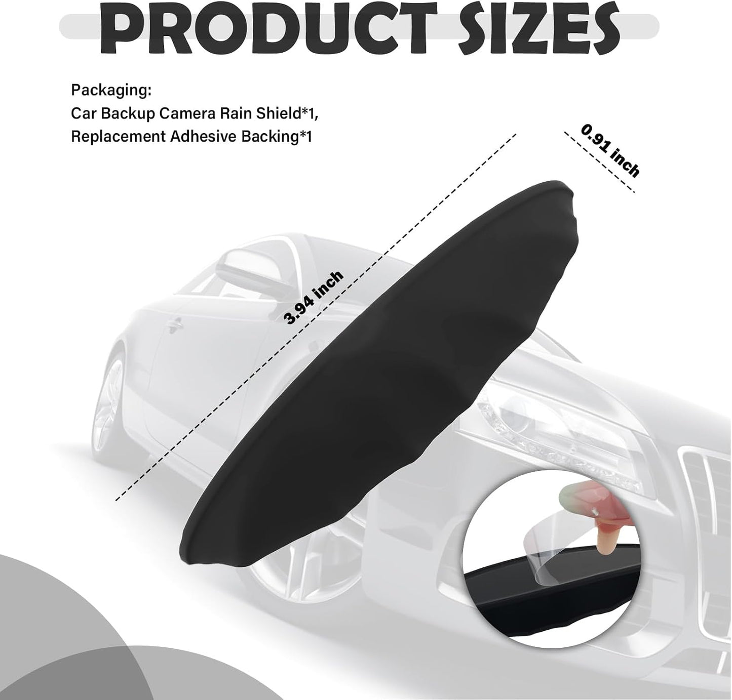 Turcee 0.91 New Car Backup Camera Rain Shield,Silicone Cars Reverse Camera Rain Cover Keeps Cameras Imaging
