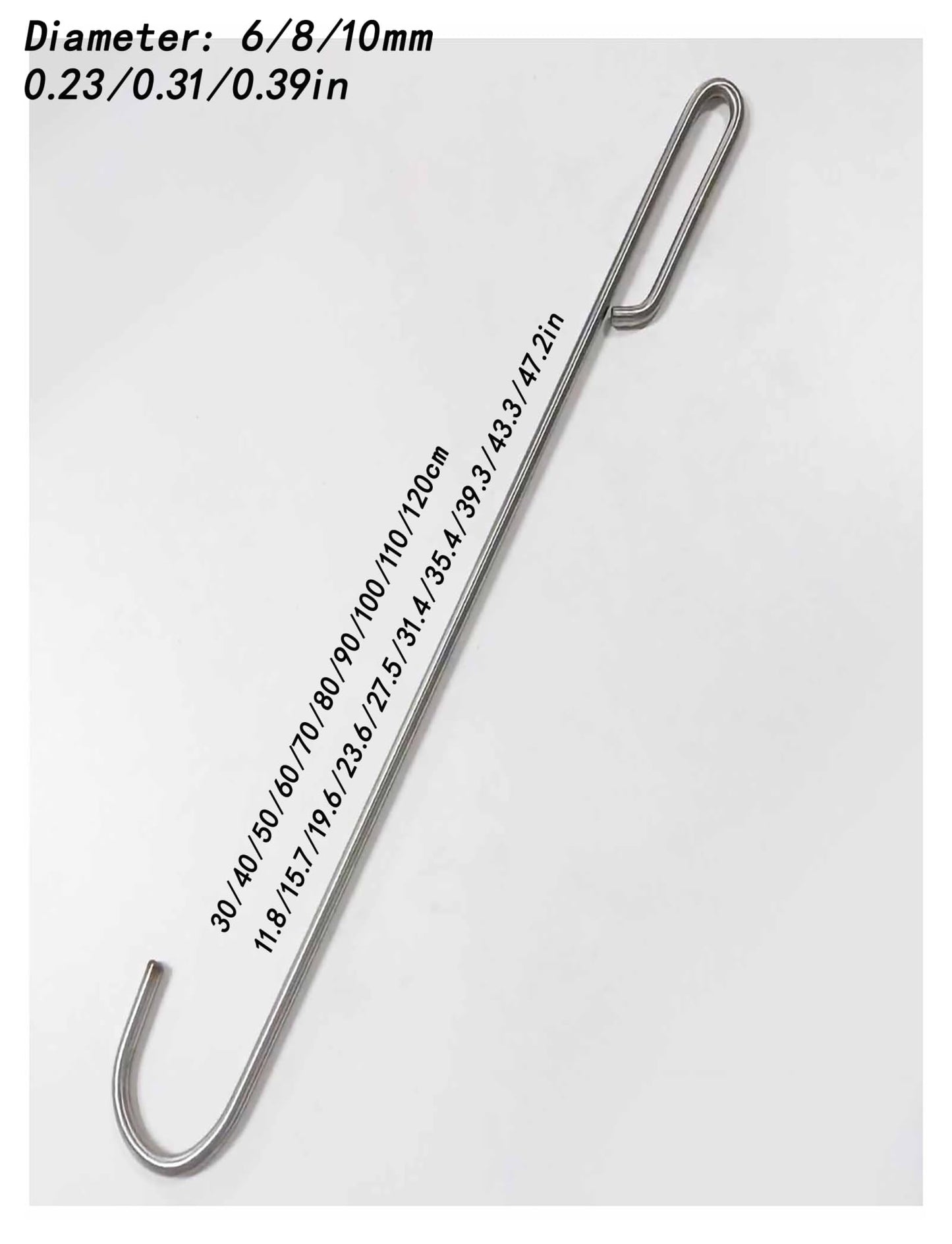 Stainless Steel Rolling Shutter Door Pull Hook - Round Head Manhole Cover Hook for 6/8/10mm Applications, Durable 30cm Length