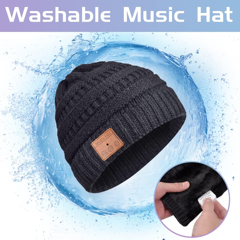 Womens Gifts for Christmas Stocking Stuffer Bluetooth Beanie Women: Ponytail Beanie Bluetooth Hat with Bluetooth