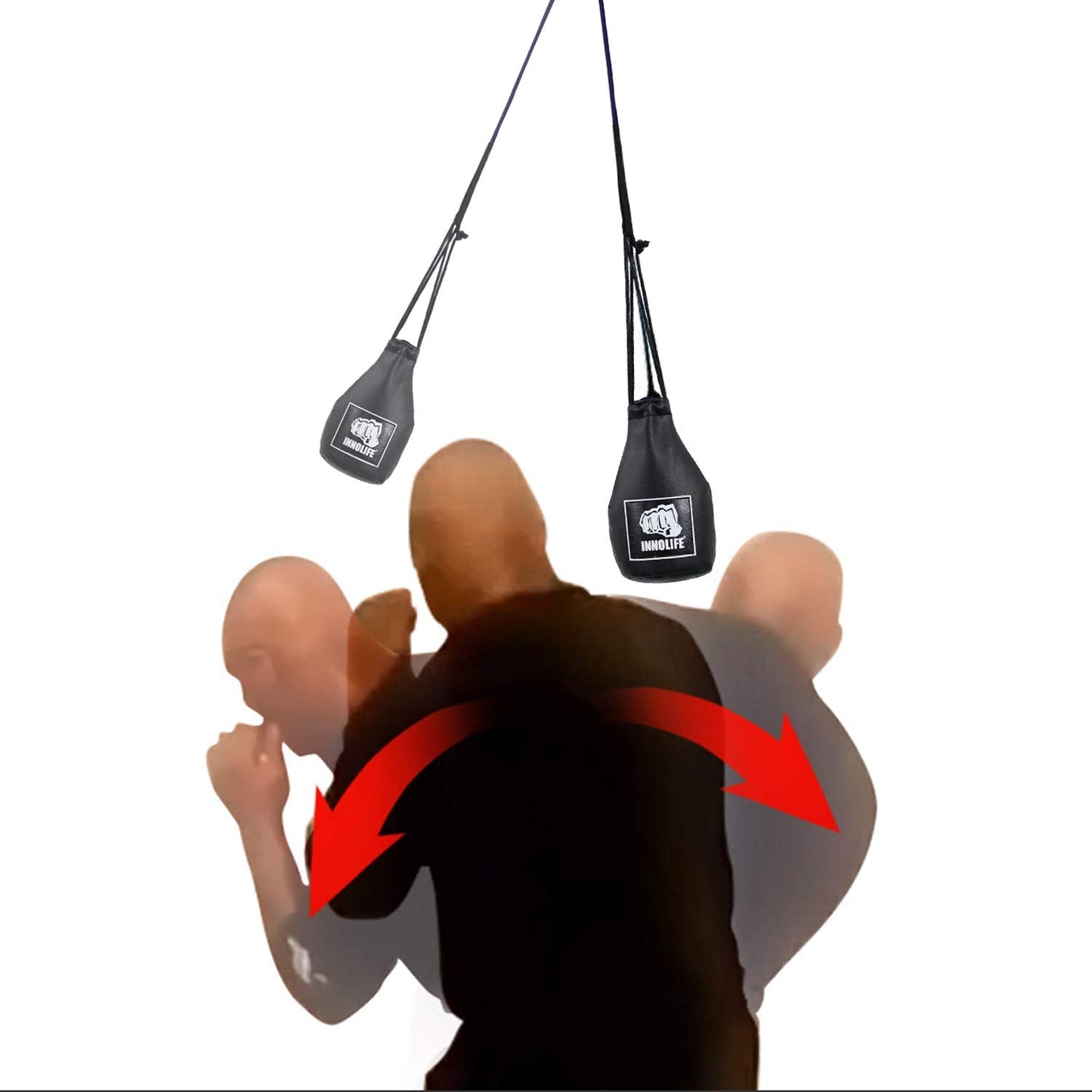 INNOLIFE Boxing Slip Bag, Boxing Dodge Hide Speed Bag Maize Ball Leather Ball for Reflex Training, Kickboxing, MMA Pendulum Training (Filler Already Included)