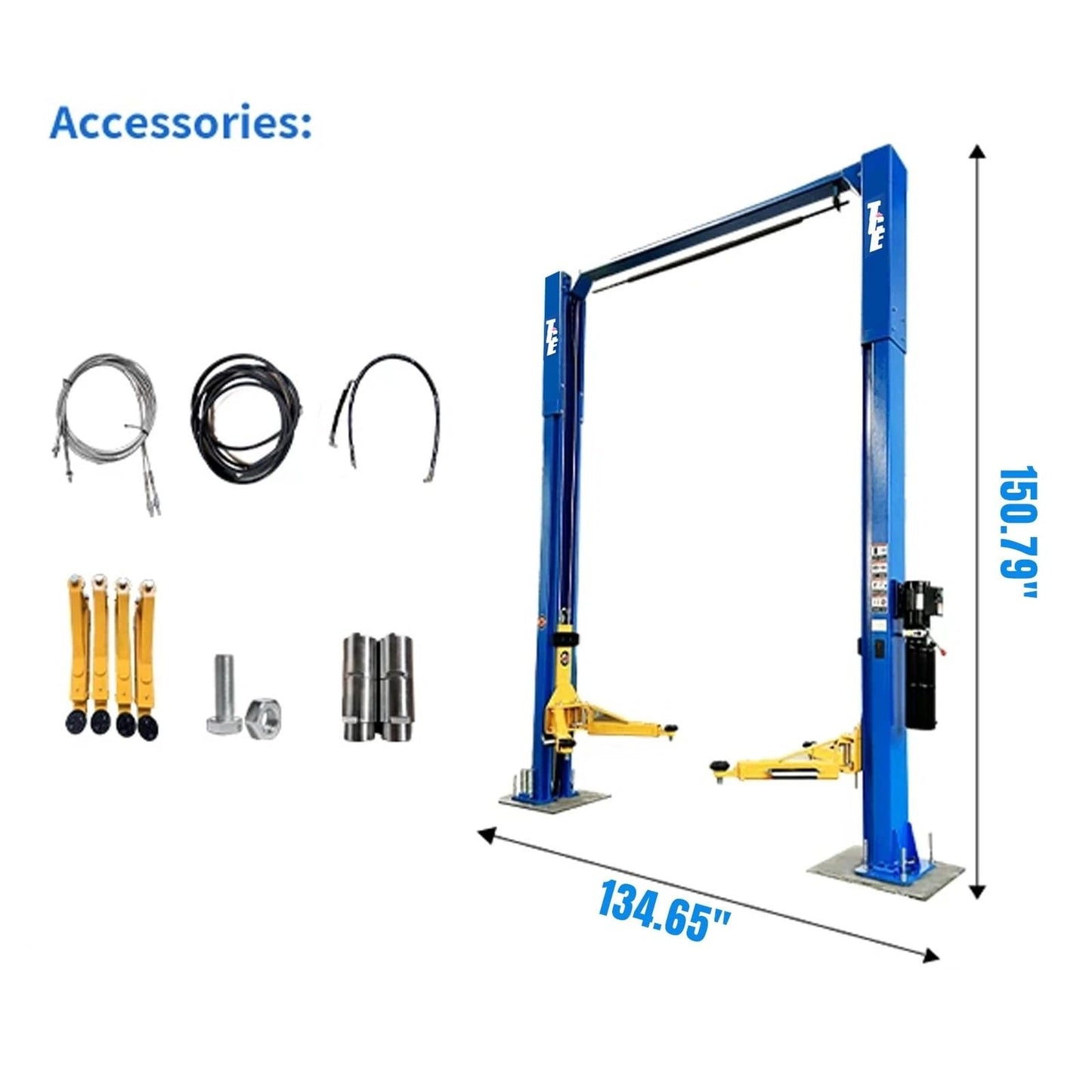 TCE 2 Post Lift 10000lbs 220V Two Post Torin Lift Extend-Height 150.79 inch
