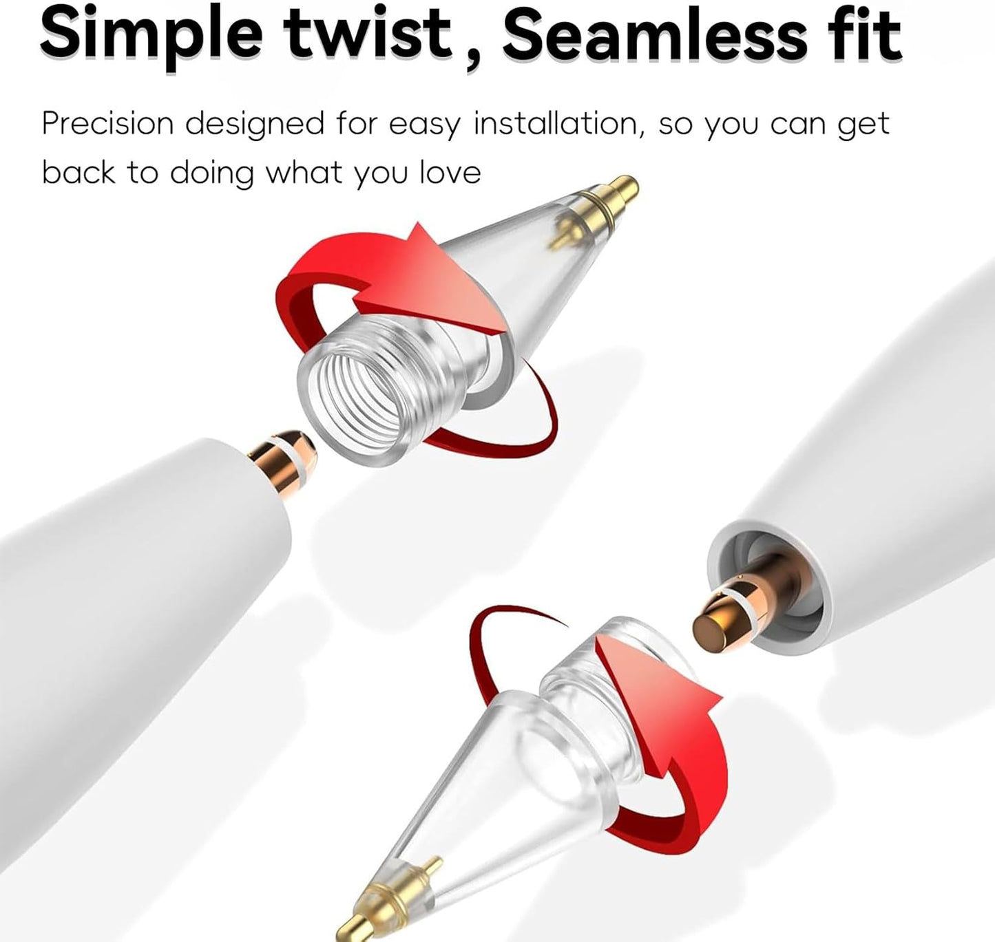 Blissleaf 12 Pack 2nd Gen/1st Sets Replacement Tips for Apple Pencil, Needle IpadPencil Nibs with Case, No Wear Out