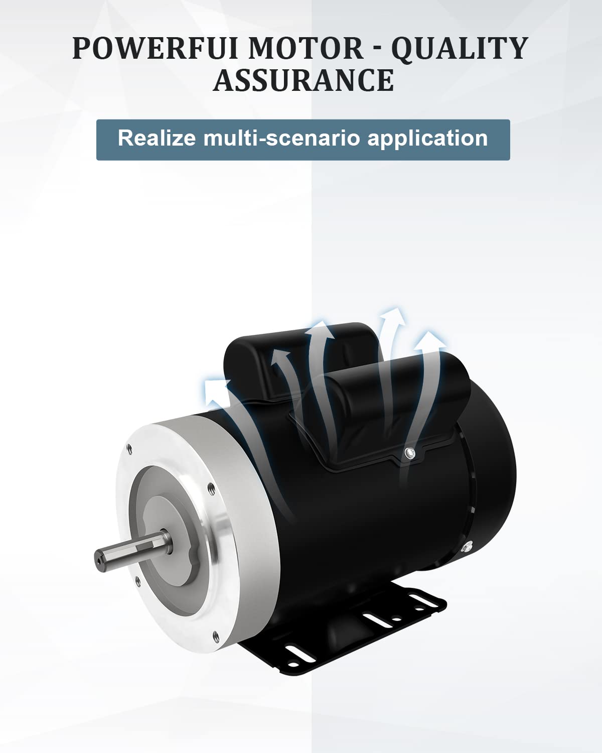 Electric Motor 5HP, Air Compressor Motor, 3450RPM General Purpose Motor, Single Phase Motor 208-230V 56C Frame 5/8"Shaft Diameter 60HZ TEFC