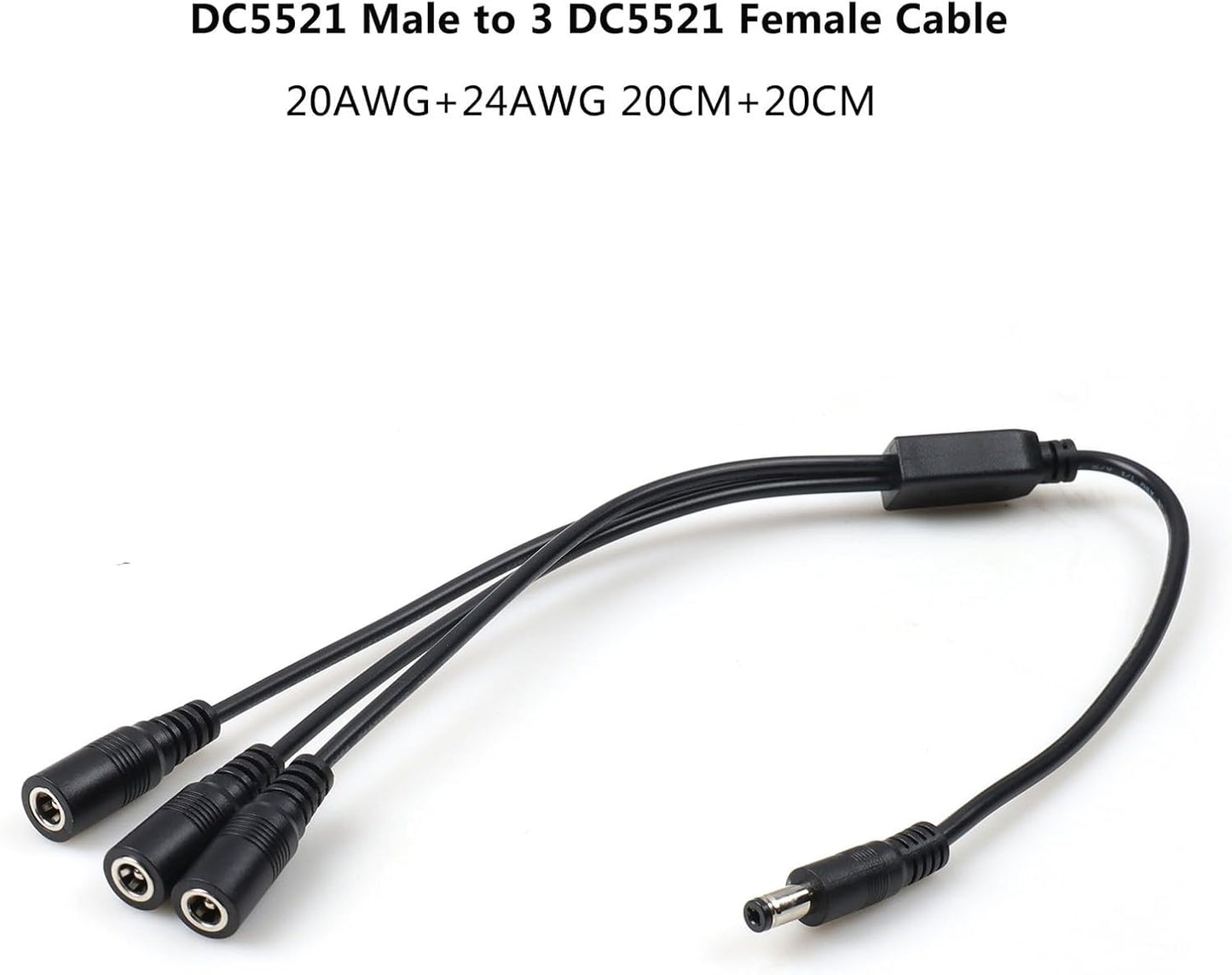 Kangnice 5.5x2.1mm 1 2 3 4 40cm Power Splitter Cable to Way Adapter for CCTV Router LED Light Length