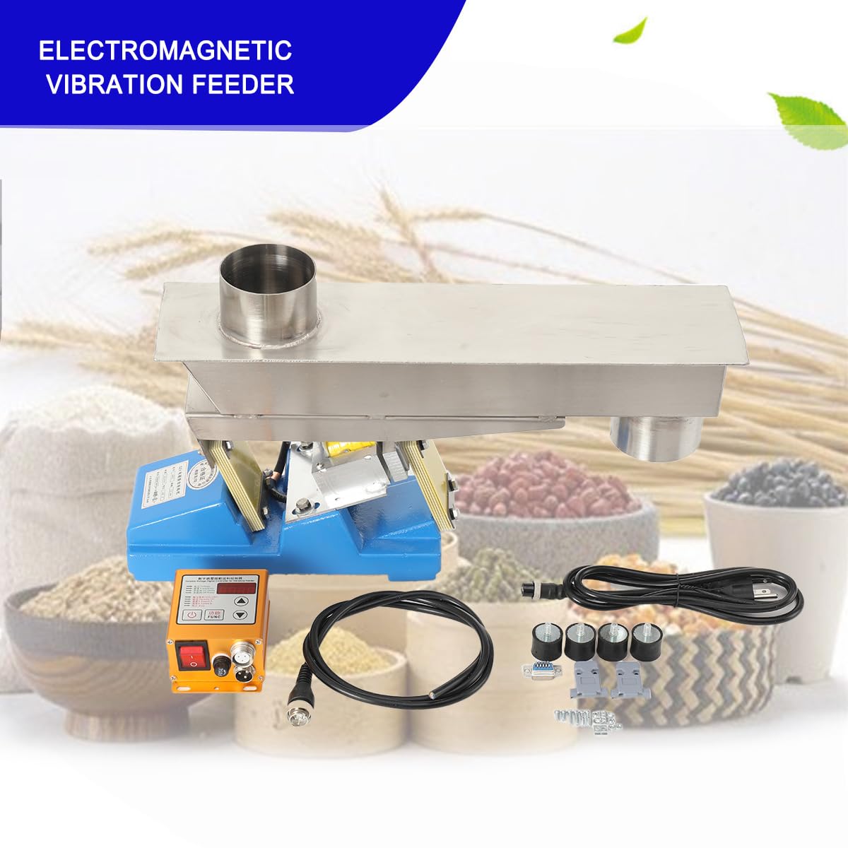 20W Electromagnetic Vibrating Feeder Shaking Feeding Machine 1T/h Direct Vibration Feeders Material Conveyors 110V GZV-3F