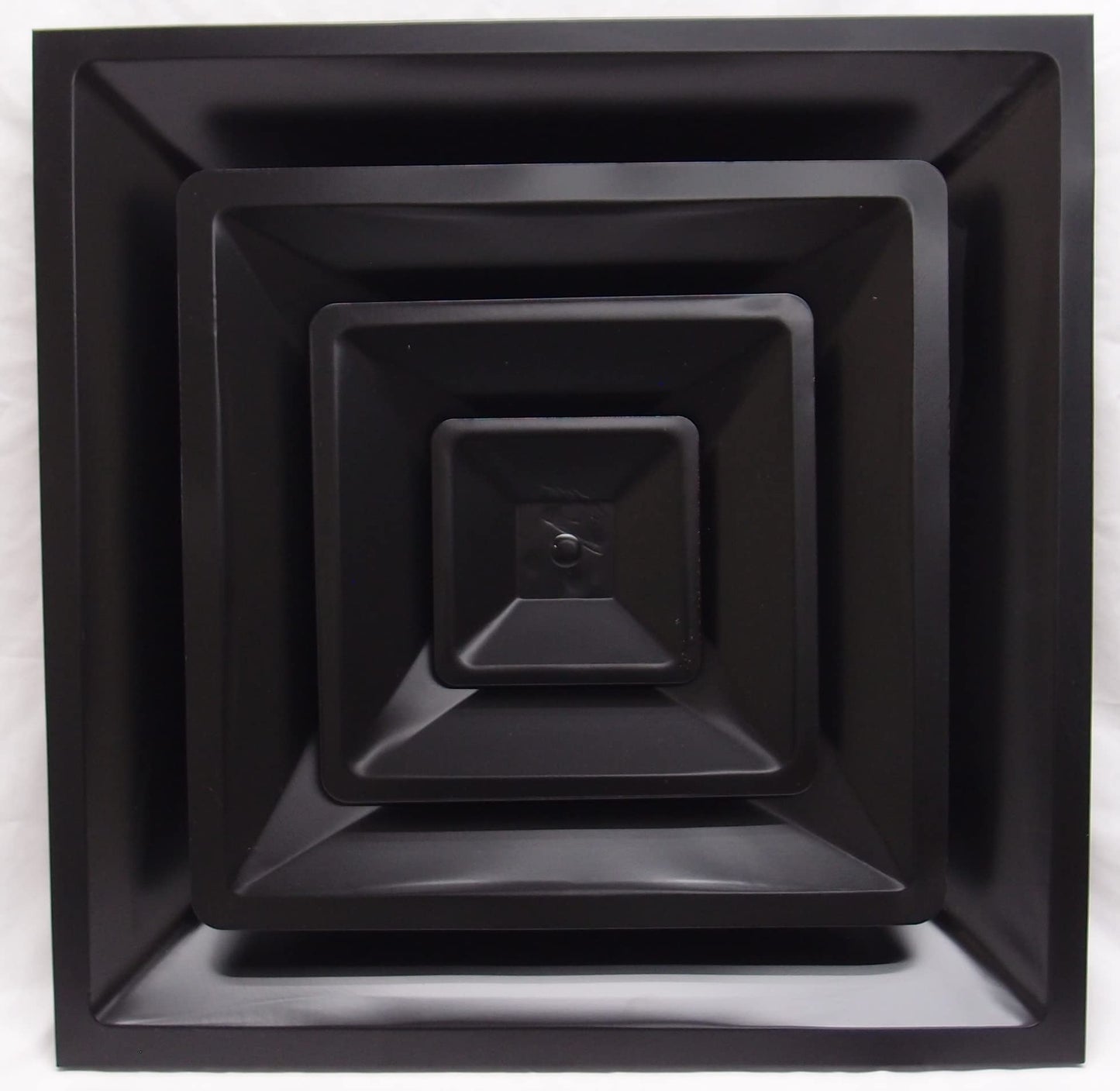 Drop Ceiling HVAC Supply Grille - for T-Bar Lay-in - 3 Coned - 24" x 24" - for 6" Vent Connection - Black