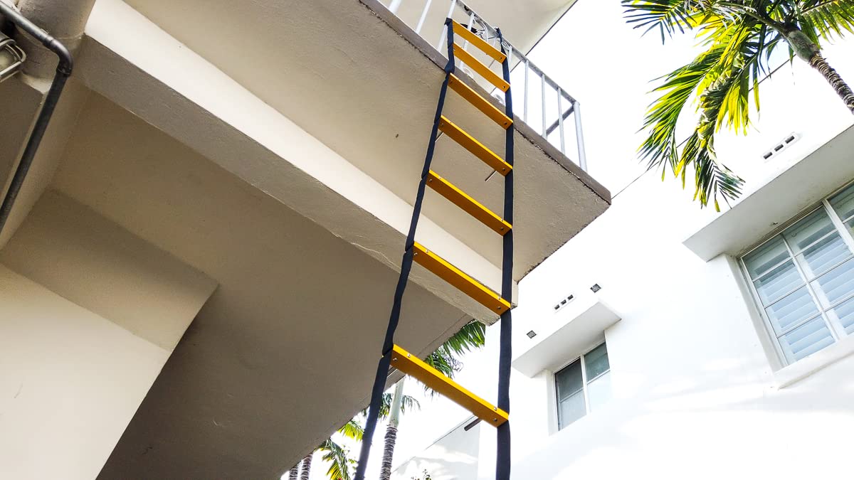 Fire Escape Ladder 3 Story | Rope Ladder Fire Escape for Homes 3rd Floor | Portable, Foldable & Compact | Emergency Ladder Suitable for Balcony & Windows | Survival Tool in Case of Fire Brake