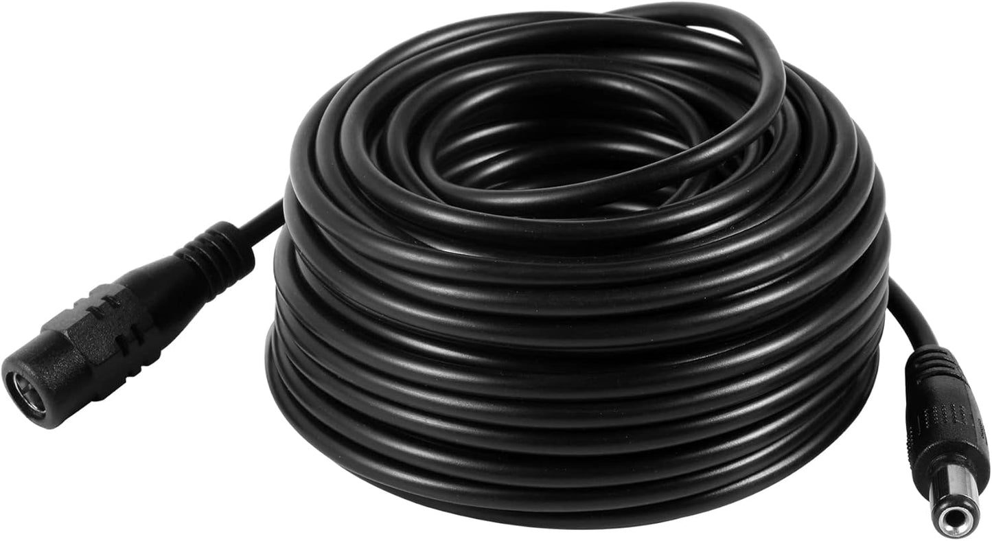 Vanxse 10Meters-33FT 12v 2.1x5.5mm Dc CCTV Power Extension Cable Power Cord for CCTV Security Camera WiFi IP