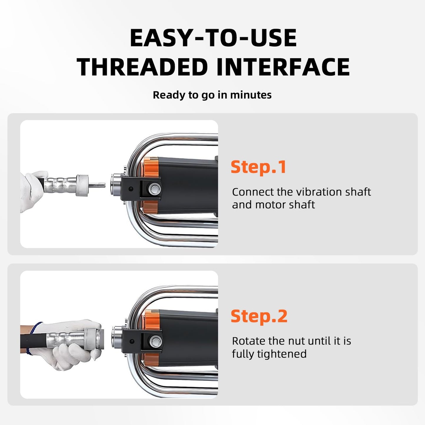 18FT Electric Vibrator Concrete Handheld,2HP 1700W 18000RPM Powerful Copper Motor Construction Insertion Cement Vibrator Remove Air Bubble,Mix Concrete with Flexible Shaft Long working area