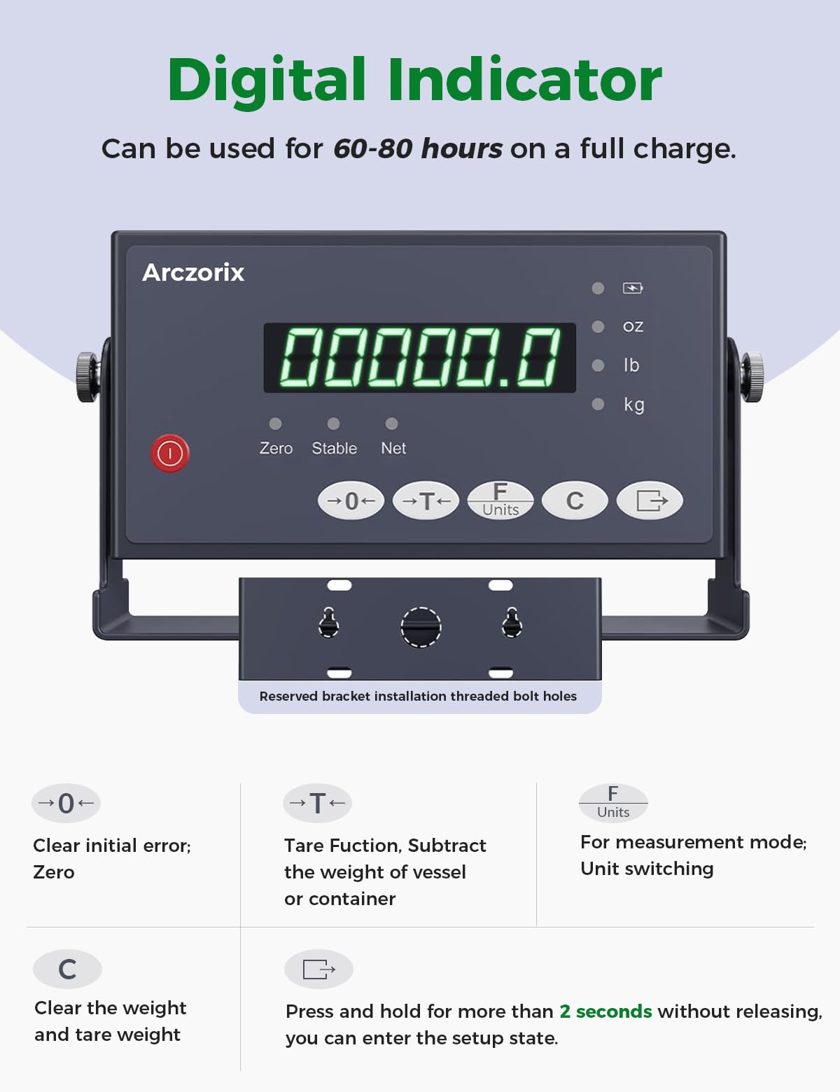 36"x36" 5000Lbs Arczorix Industrial Floor Scale, Precision Pallet Scale with Digital Indicator, Heavy Duty Weighing Scale for Floor Bench Office Weight Weighing