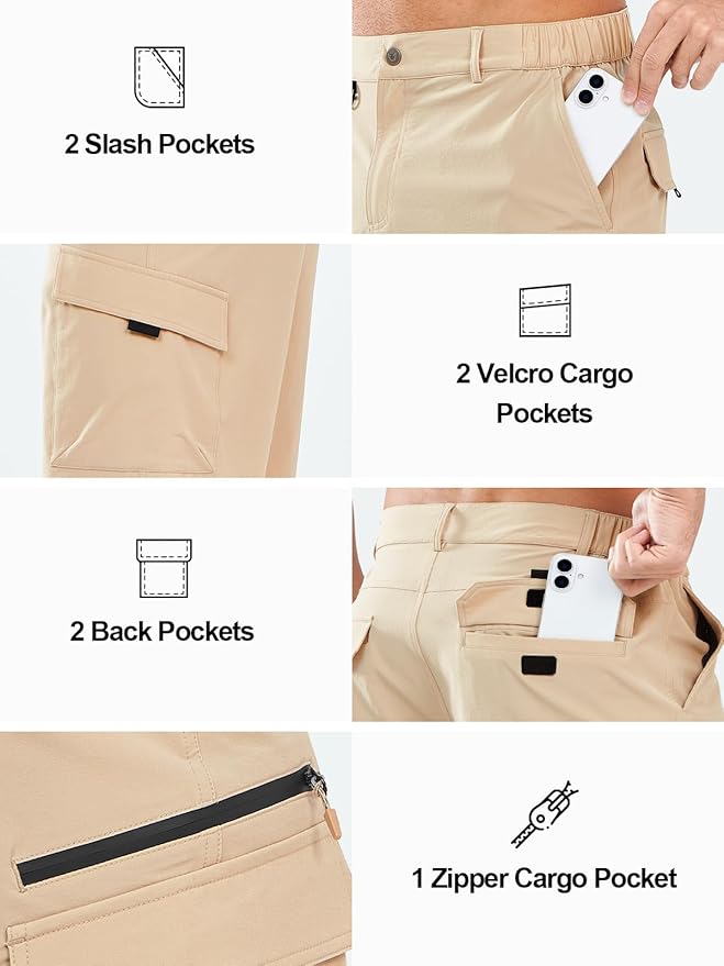NORTHYARD Men's Cargo Hiking Shorts 9" Lightweight Outdoor Tactical Work Camping Sport Golf Casual Travel Fishing Multipocket