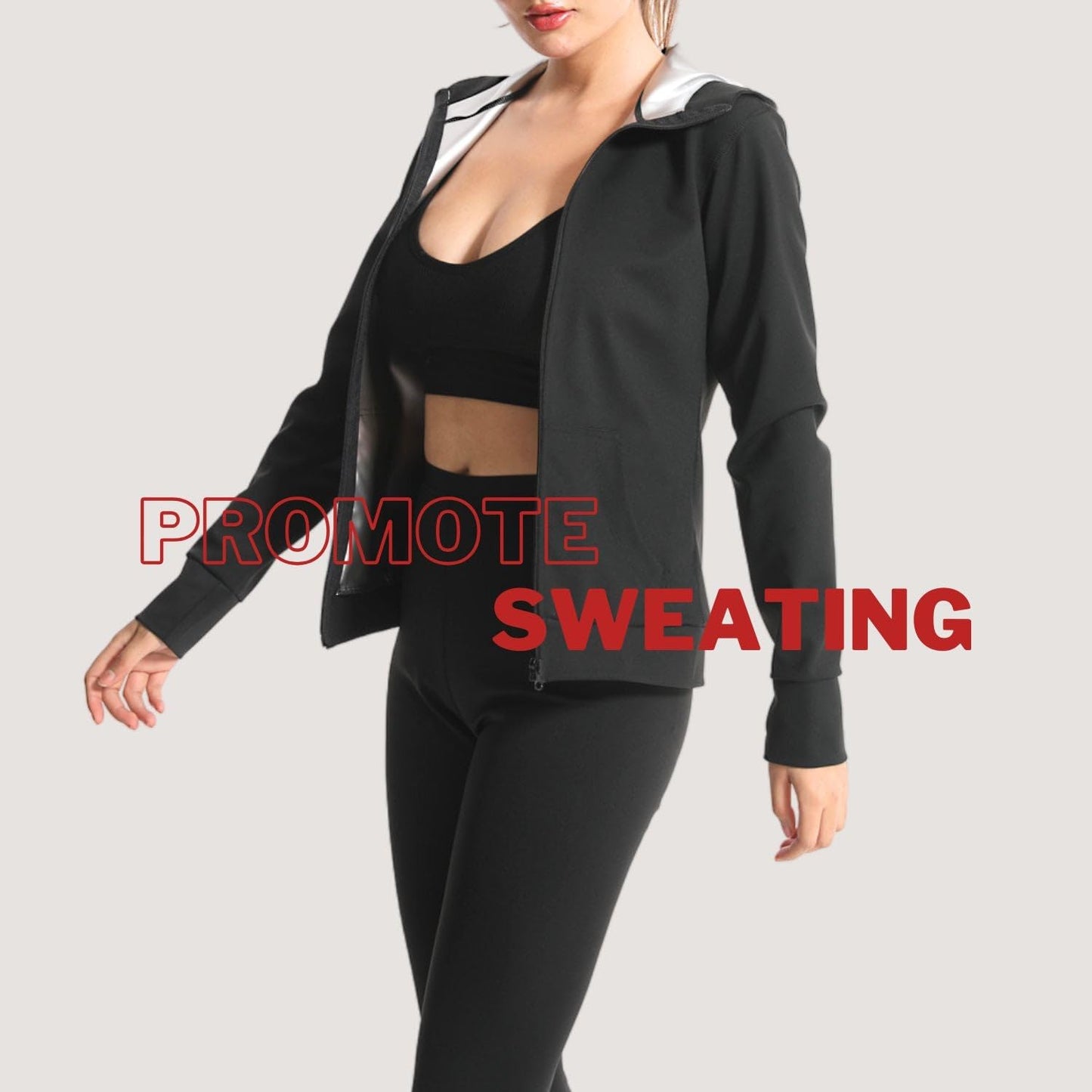 Sauna Jacket Top Weight Loss Sweat Suit Shirt Workout Exercise Women Girls