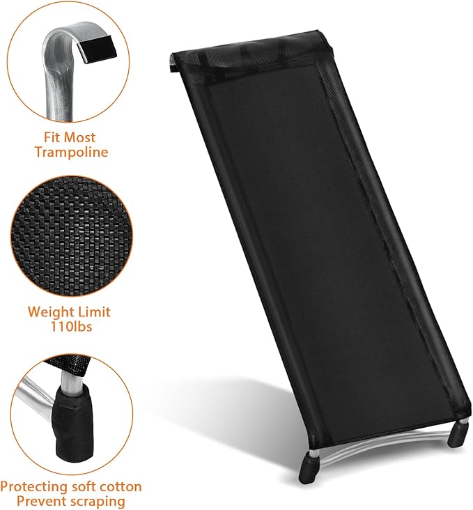 Universal Trampoline Ladder Slide kit, 3 Steps Wide Step Slide Ladder for Trampoline, Trampoline Accessories Include Slide and Ladder, Trampoline Slider for Children Kids Climb Up & Slide Down