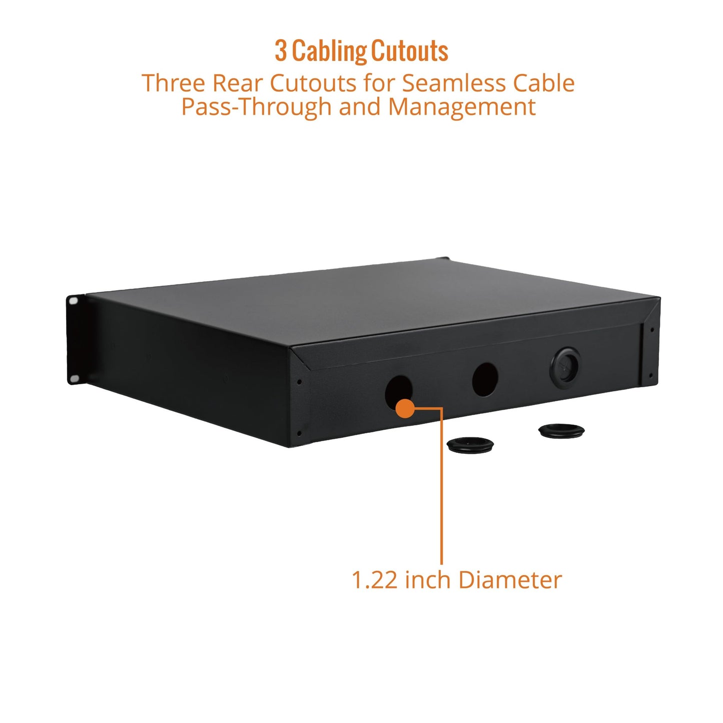 Tecmojo 6U x 19" x 18" Black Alloy Steel Wall Mount Server Rack with Swing Gate & 2U Lockable Drawer, 110lbs Load Capacity
