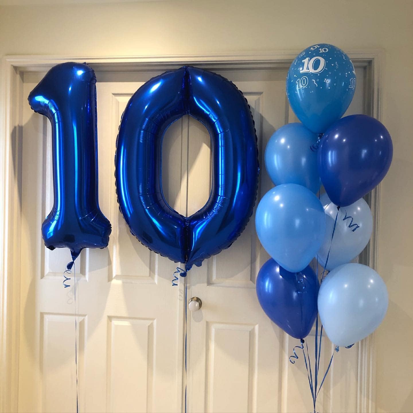 Skiennix 40-Inch Navy Blue Number 10 Balloons - Giant 10th Birthday Party Decorations