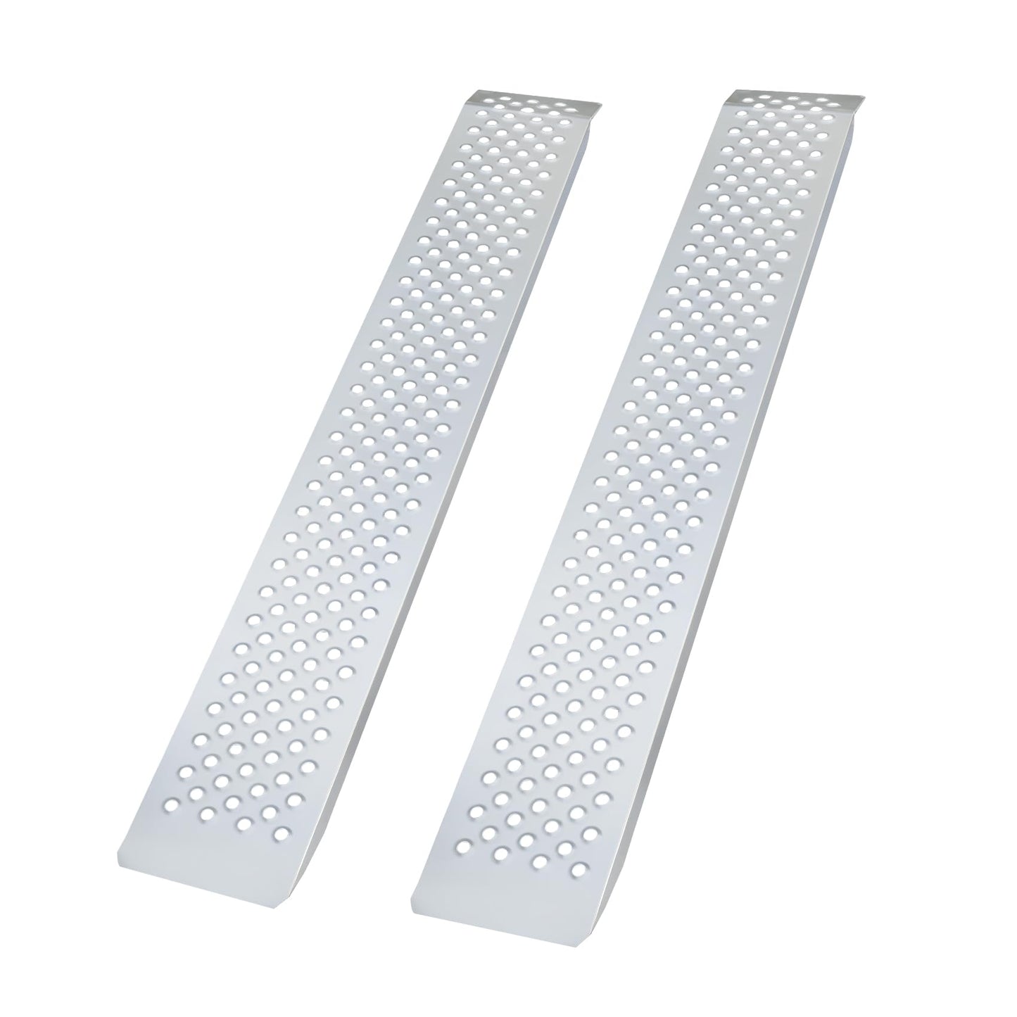 GETTKAOR Heavy Duty Steel Loading Ramps - 880 LbS Capacity Anti-Slip Shed Ramps with Locking Bolts for Lawn Mower, ATV, Motorcycle and Dirt Bikes,2-Pack (880lbs-1.5m)