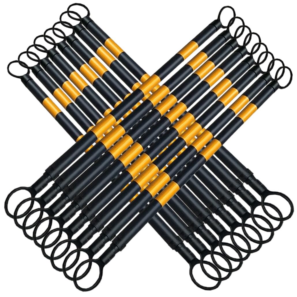 Adjustable Traffic Cone Barrier, Reflective 47-78 Inch Retractable Security Divider, 16 Pcs Yellow & Black Temporary Safety Warning Cone Tape