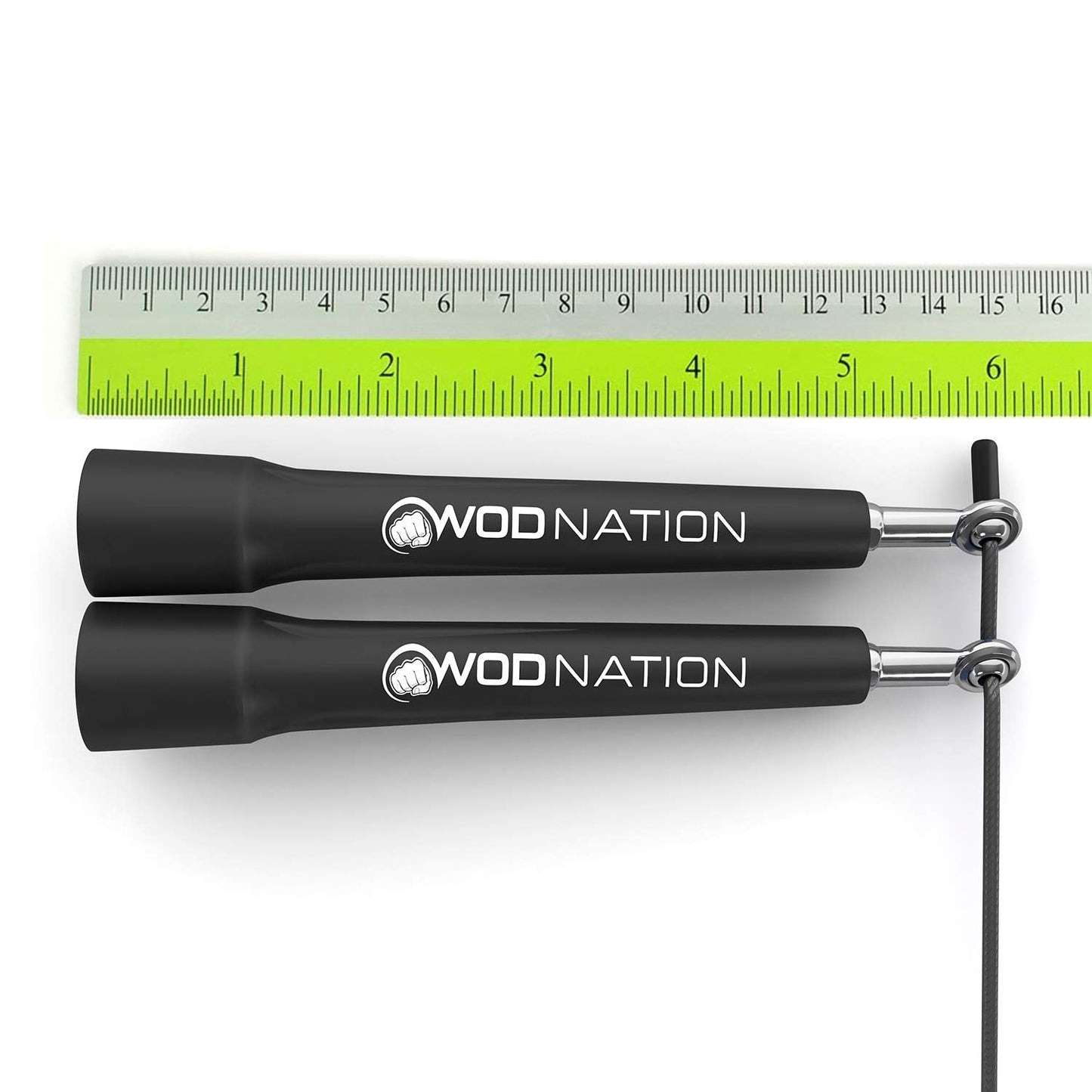 WOD Nation Jump Rope - Black Alloy Steel, Adjustable Length - Speed Jump Rope for Men & Women - Boxing & MMA Home Workout Equipment - Gym Fitness Equipment & Cardio Gear