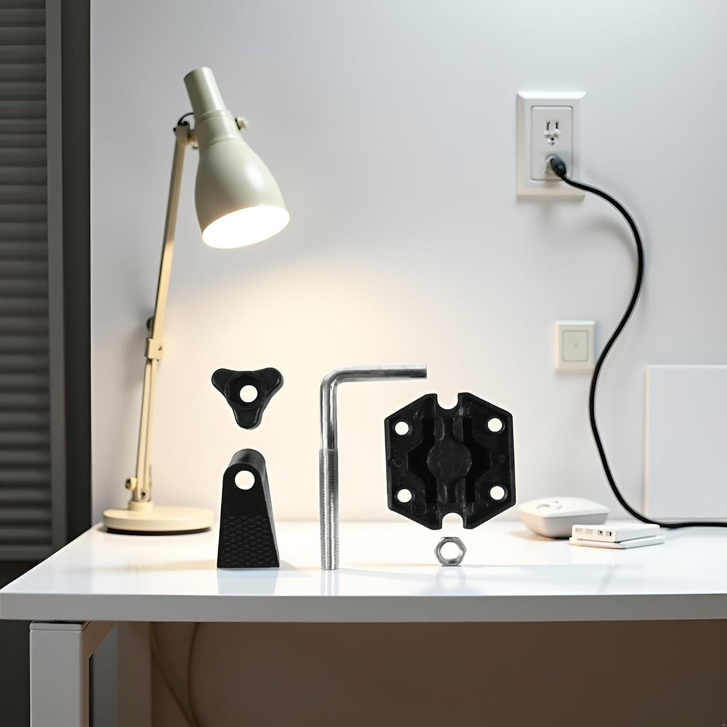 Jowxsx 1 Set Bracket Clamp Accessories Holder Fit for Mic Clamps Fixed Metal Desk Lamp Clip Fittings Screw Camera Flash