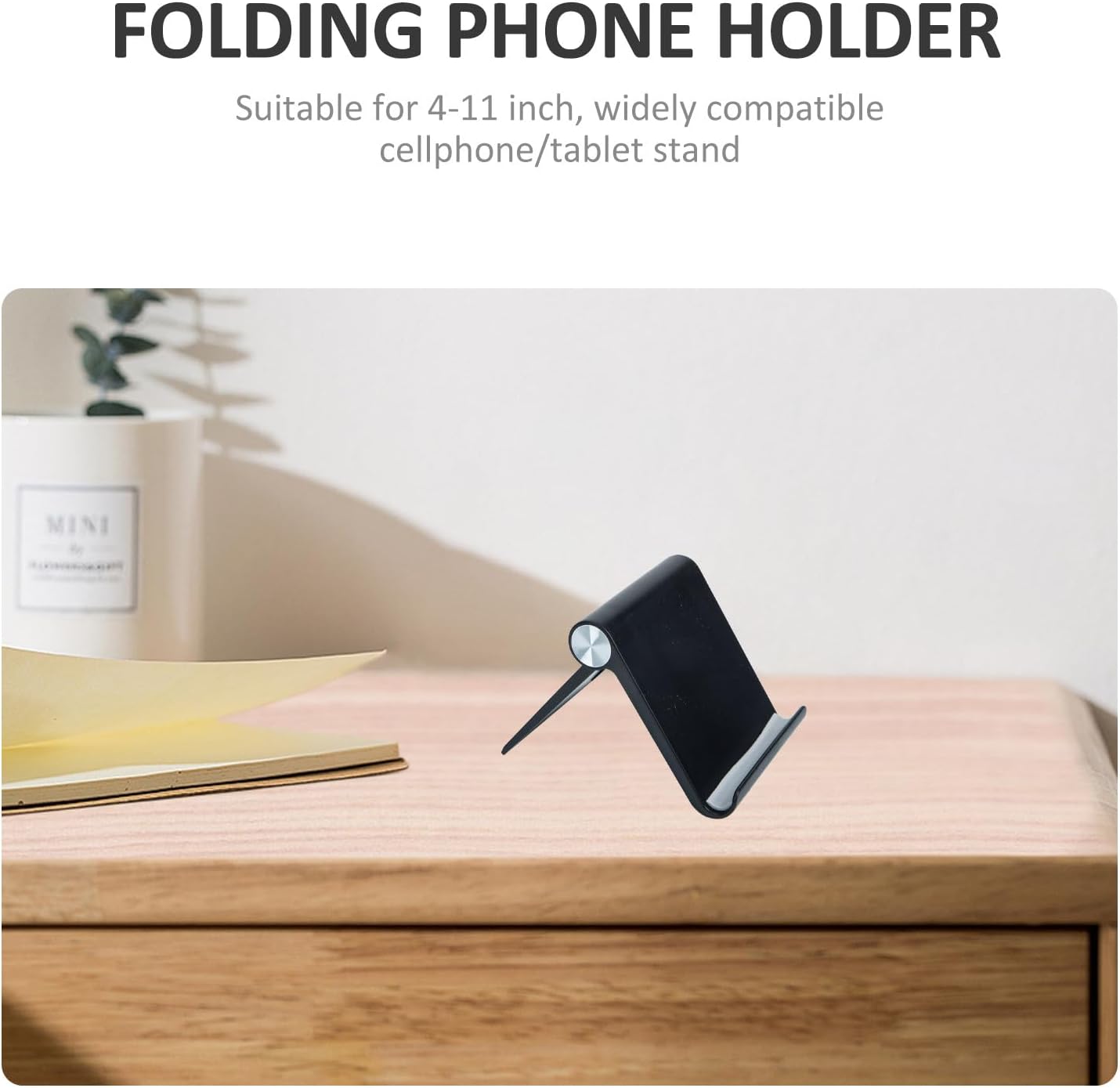 BETOOKY Adjustable Mobile Phone Stand and Tablet Holder for Desk Use, Foldable Compact Desktop Cell Phone Bracket