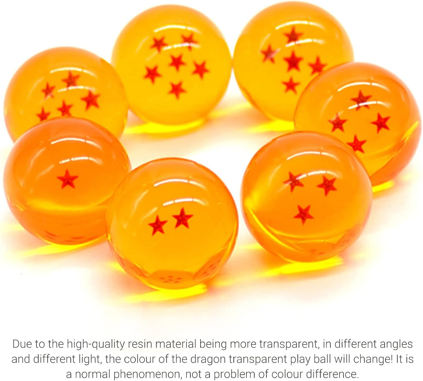 Skiennix Dragon Transparent Play Balls Set - 7 Colorful 1.7-Inch Crystal Balls for Kids