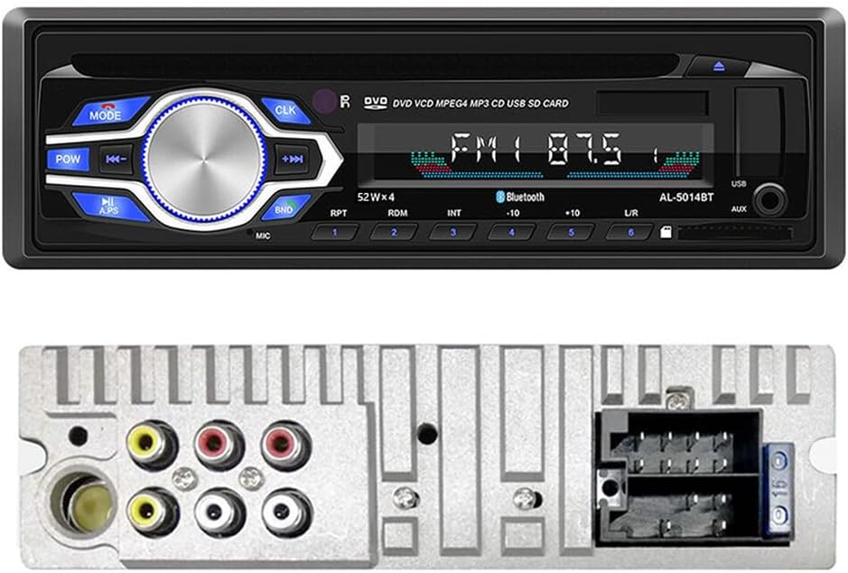WEPARTICULAR 12V MP3 Car Stereo CD DVD Player Single Din Car Radio with Bluetooth Hands-Free/FM Receiver/USB/AUX/SD