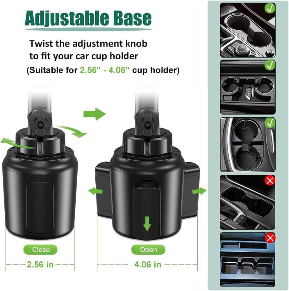 Cuxwill 4-13" 12.9 9.7 4 3, Car Cup Holder Tablet Mount for iPad & Phone, Universal Truck Cup Tablet Mount