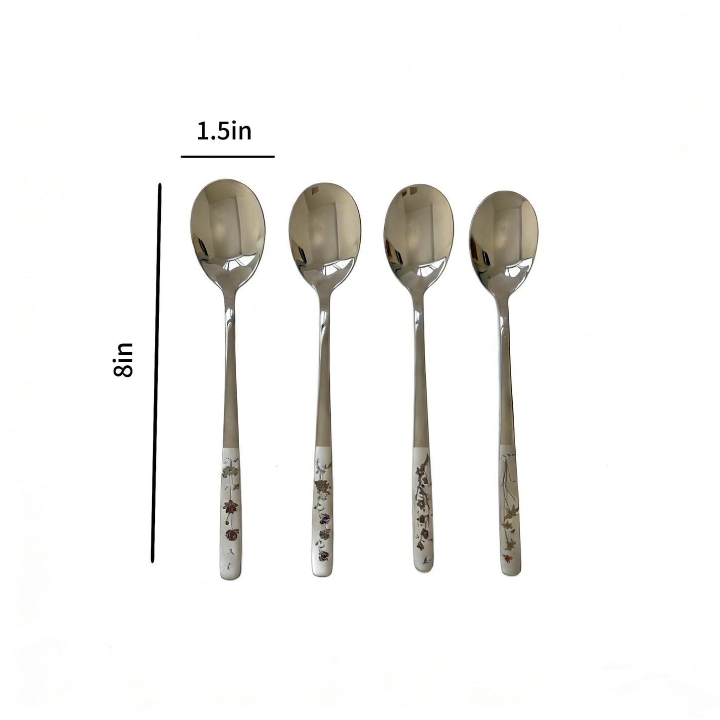 Soup Spoons Set of 4-8 Inch Long Handle