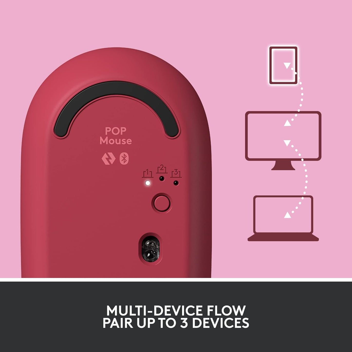 Logitech POP Mouse, Wireless Mouse with Customizable Emojis, SilentTouch Technology, Precision/Speed Scroll, Compact