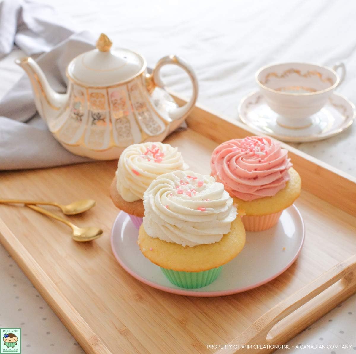 XNM Creations Premium Silicone Cupcake & Muffin Liner Molds - Pastel Baking Cups, Pack of 24