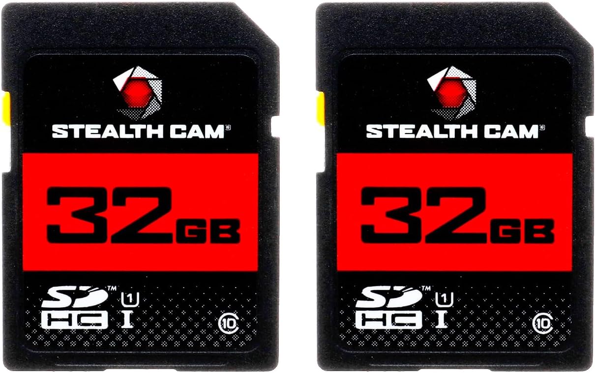Stealth Cam 32GB (2 Pack) SD Card - High-Speed Data Transferring Storage Game Trail Hunting Scouting Photo Video