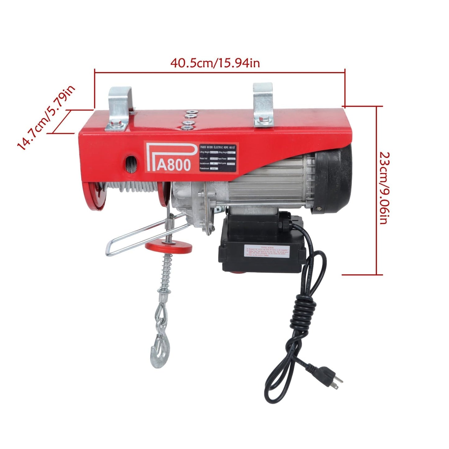 findmall 110V Electric Hoist with 328ft Wireless Remote and Emergency Stop 1760 lbs Capacity 40ft Lift Height for Garage, Warehouse