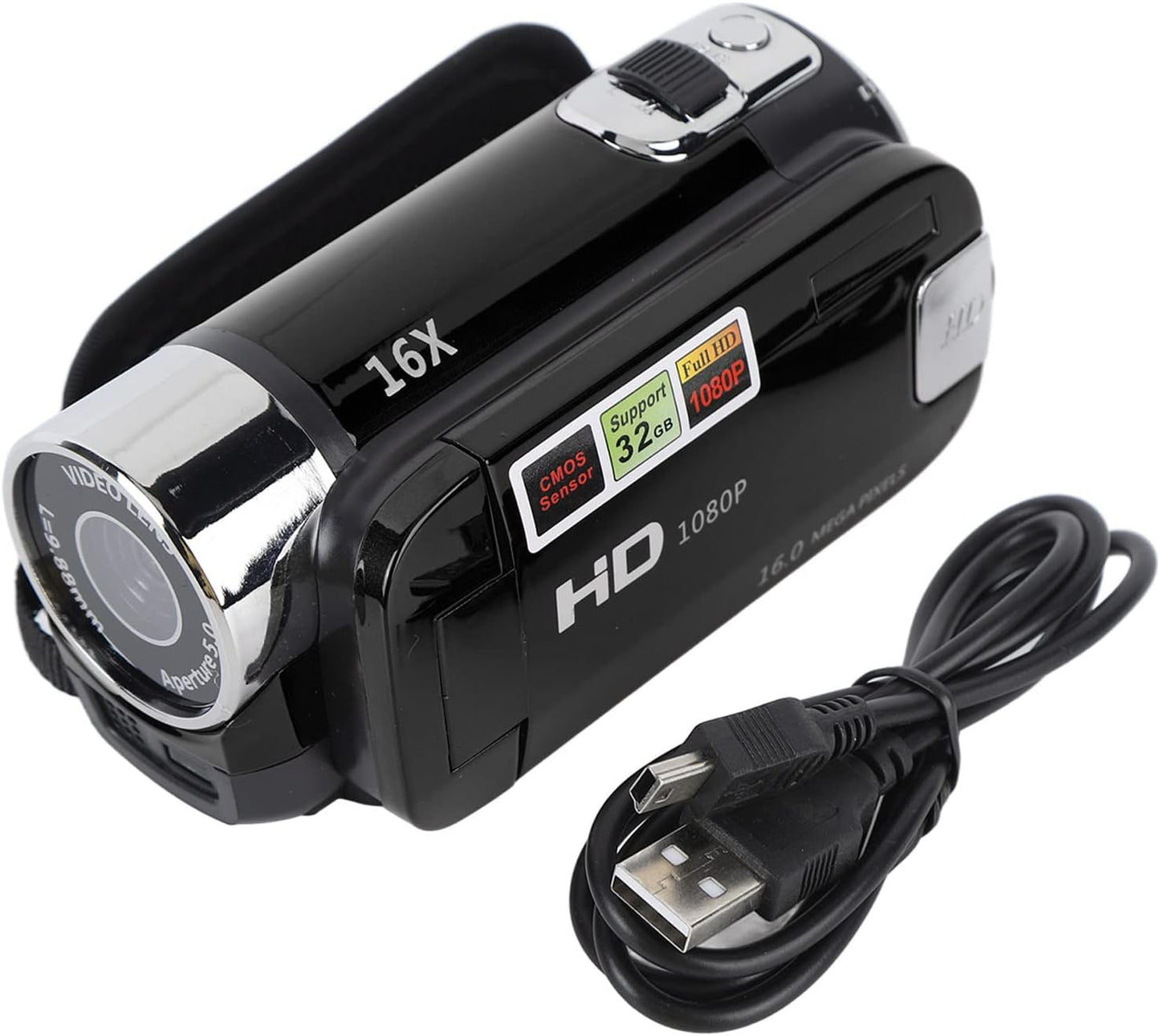ciciglow 1080P 16MP 16x 2.7in Handheld Video Camcorder, Camera Digital Zoom Video Camera with TFT Rotatable Screen
