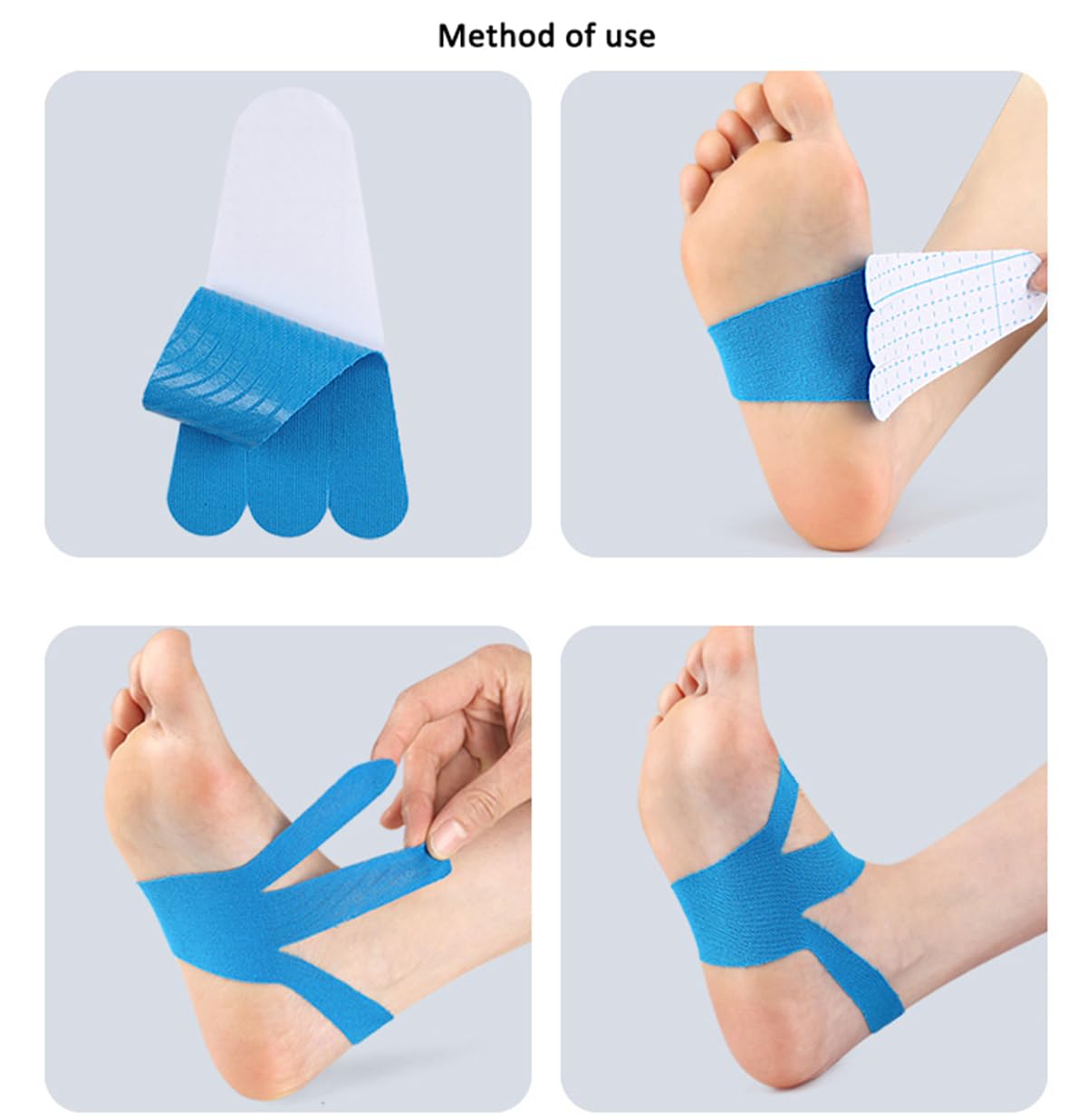 Precut Kinesiology Tape, Waterproof Breathable Foot Plantar Fasciitis Pain Relief Athletic Tapes, Hypoallergenic Elastic Sports Joints Muscle Tape for Feet Arch Heel Ankle Carpal Tunnel (20 PCS)