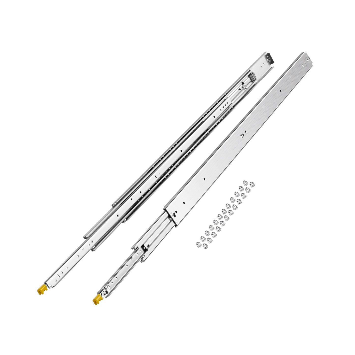 VEVOR Heavy Duty Drawer Slides 52 Inch 500 lb, 1 Pair Full Extension Side Mount Ball Bearing Rails with Dual Lock for Industrial Cabinets Tool Chests and Workbenches