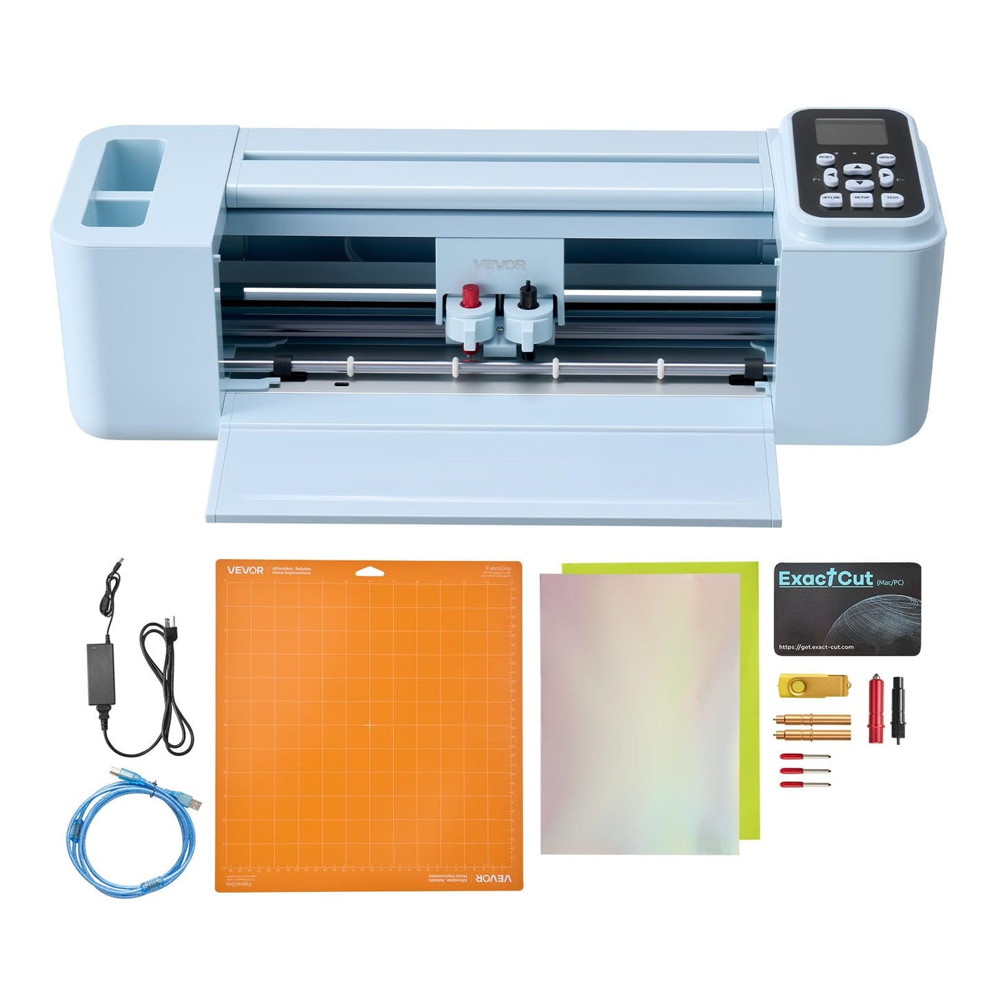 VEVOR Vinyl Cutting Machine, 12 in, Button and Screen Controlled Vinyl Cutter, 20000+ Built-in Design Resources, Compatible with Mac, Windows, Android and iOS, for Creating Customized Crafts Cards